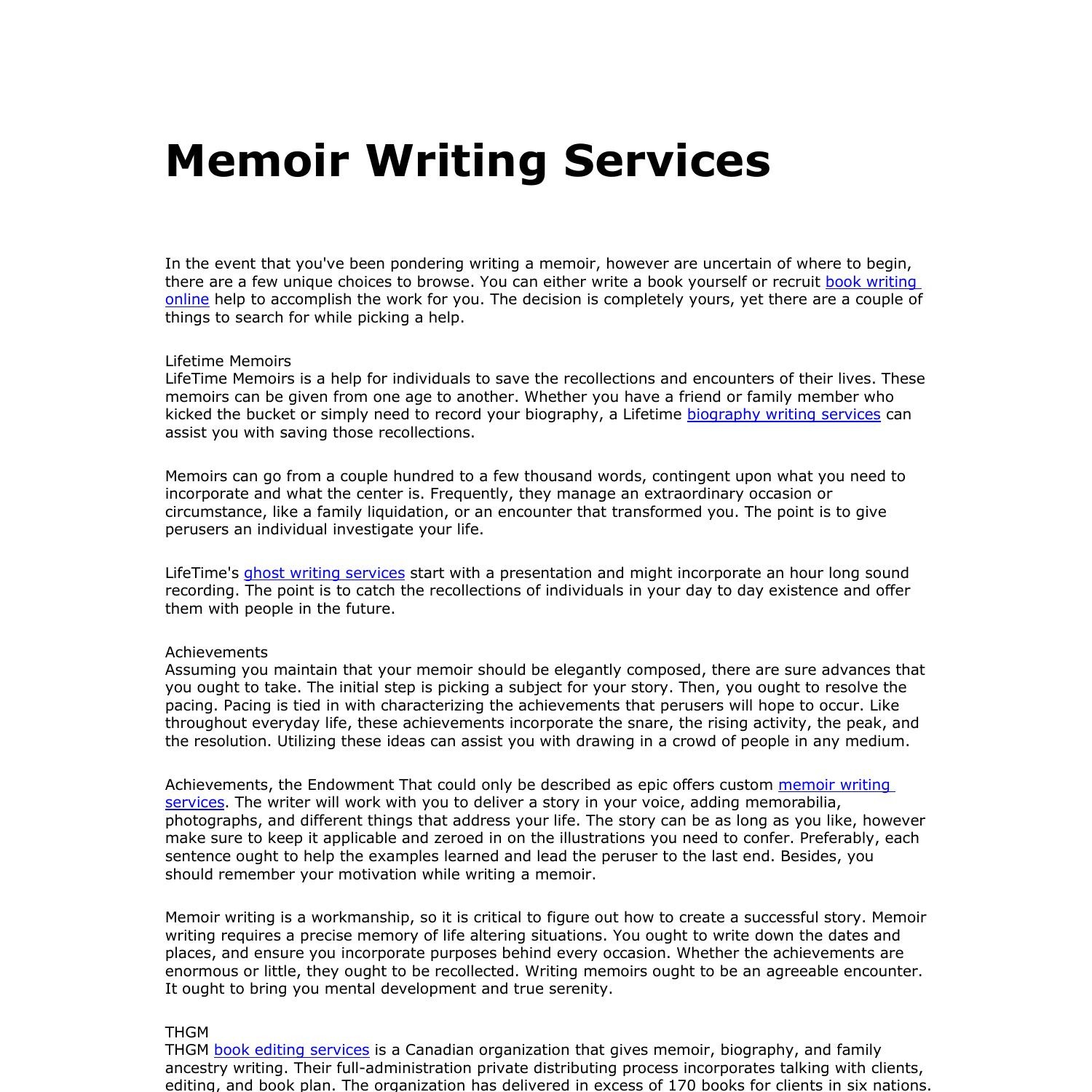 memoir writing assignment pdf