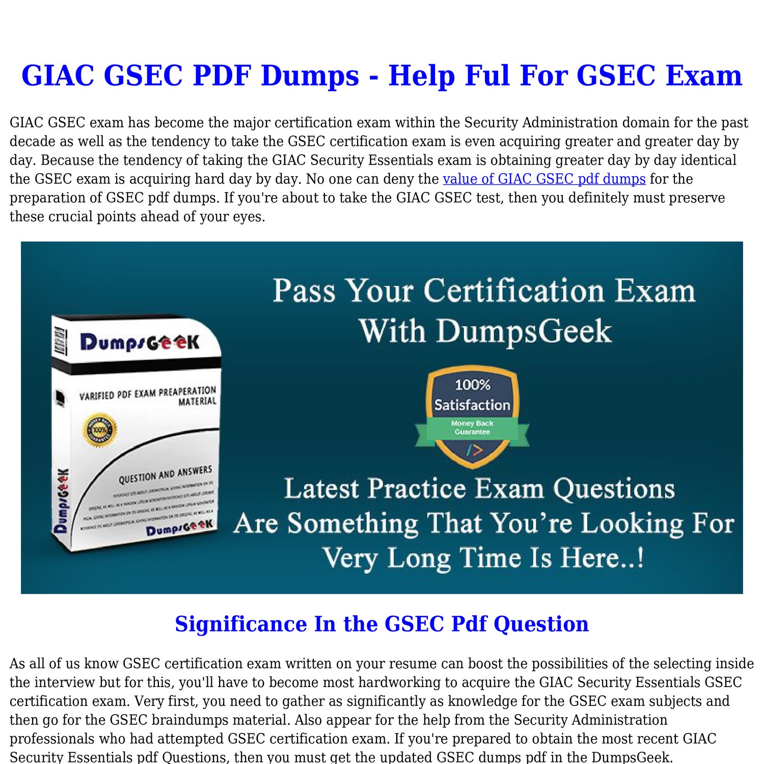GSEC Prüfungs