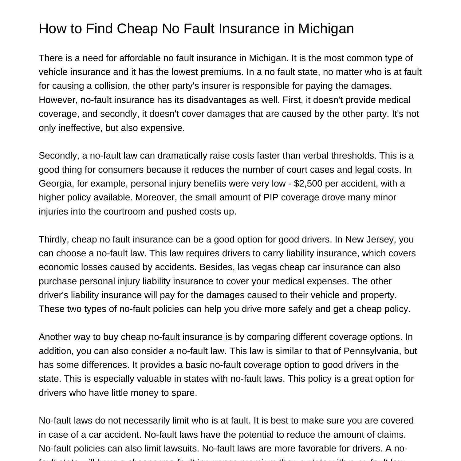 How to Find Cheap No Fault Insurance in Michiganaxfnw.pdf.pdf | DocDroid