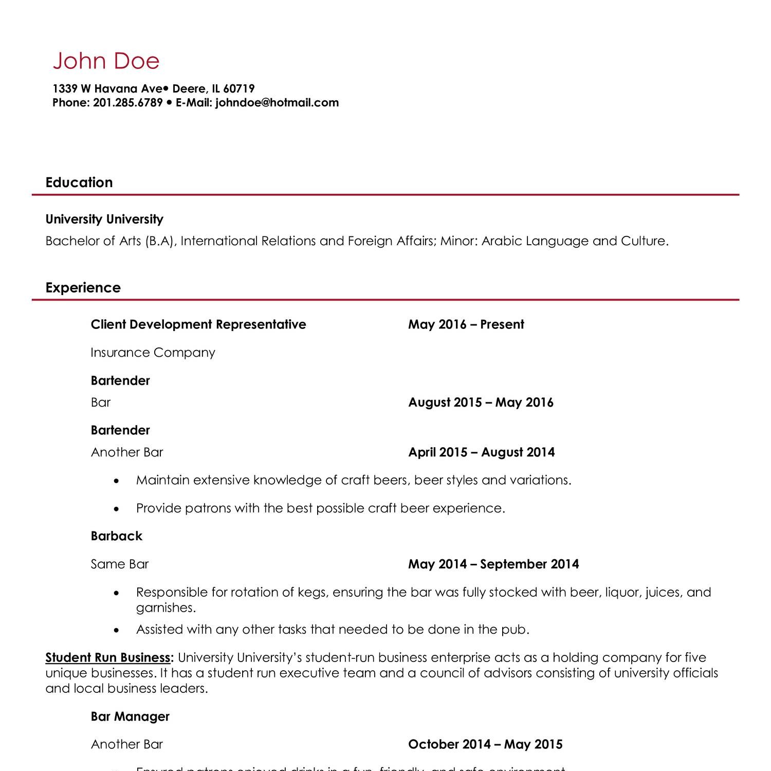 Resume; John Doe.docx | DocDroid