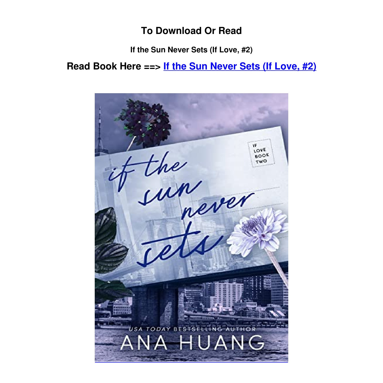 Epub Download If The Sun Never Sets If Love 2 By Ana Huangpdf Docdroid 3307