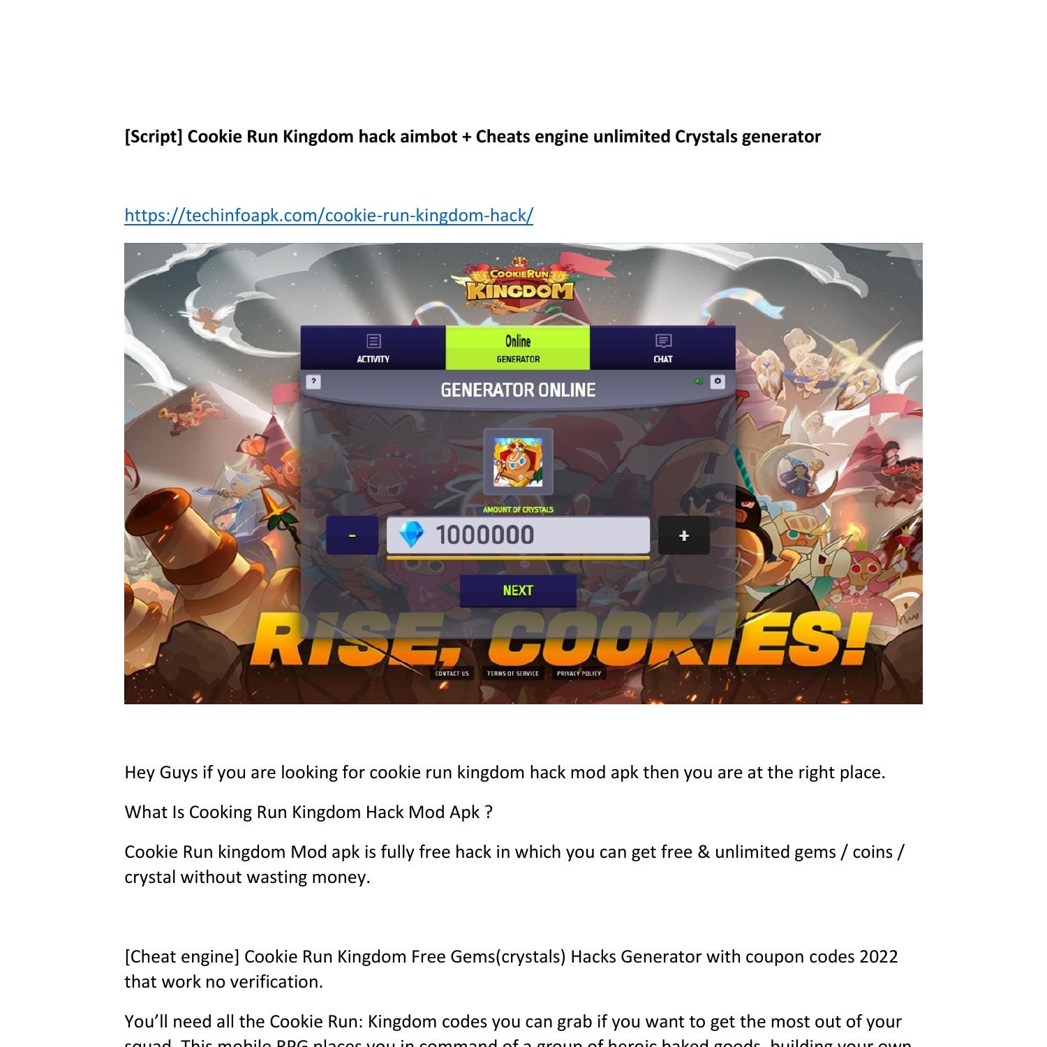 Cheat engine] Cookie Run Kingdom Hack Gems and Coins link cheats