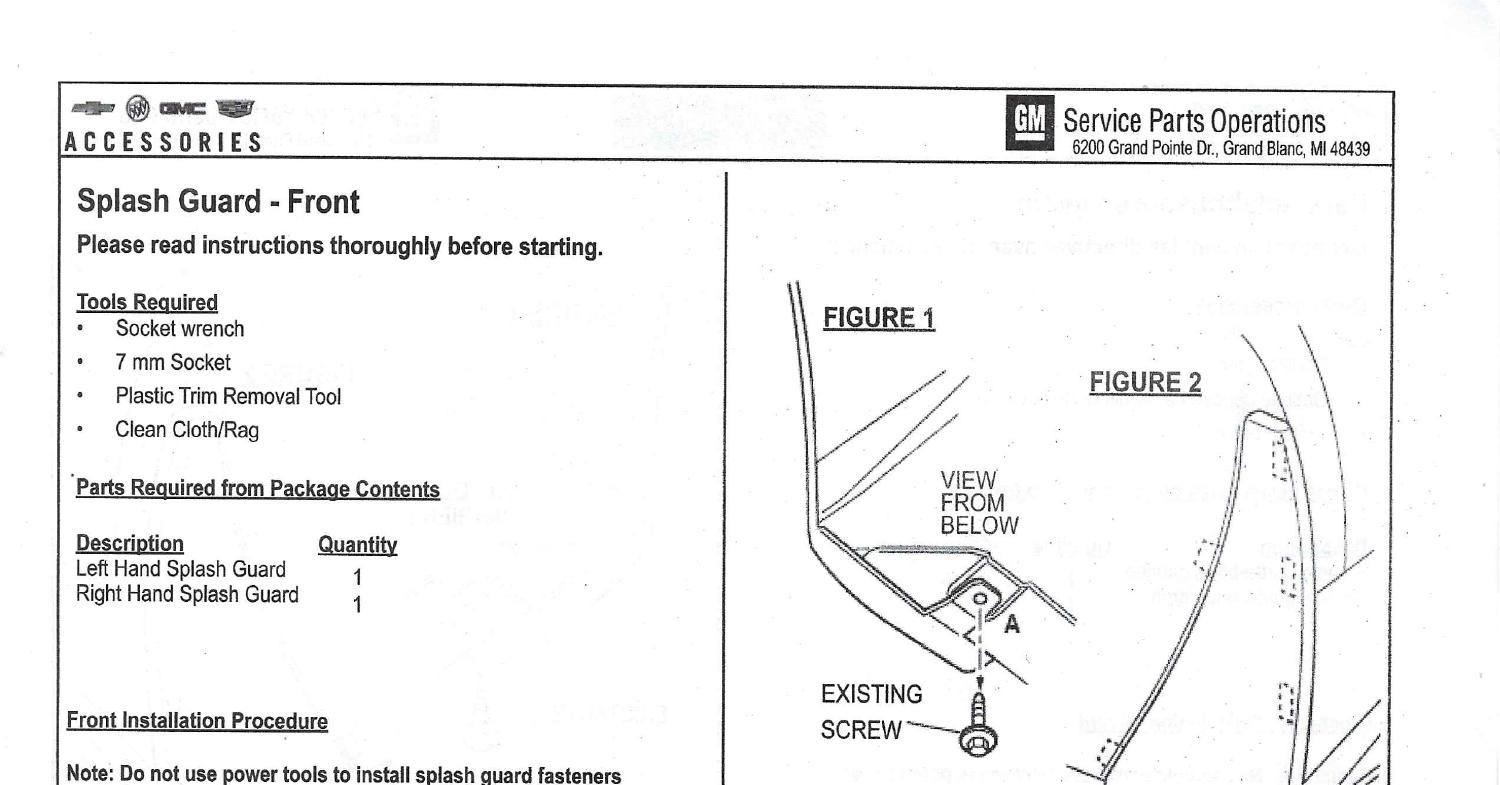 Front Splash Guard Installation Instructions C8 Pdf DocDroid   Front Splash Guard Installation Instructions C8 