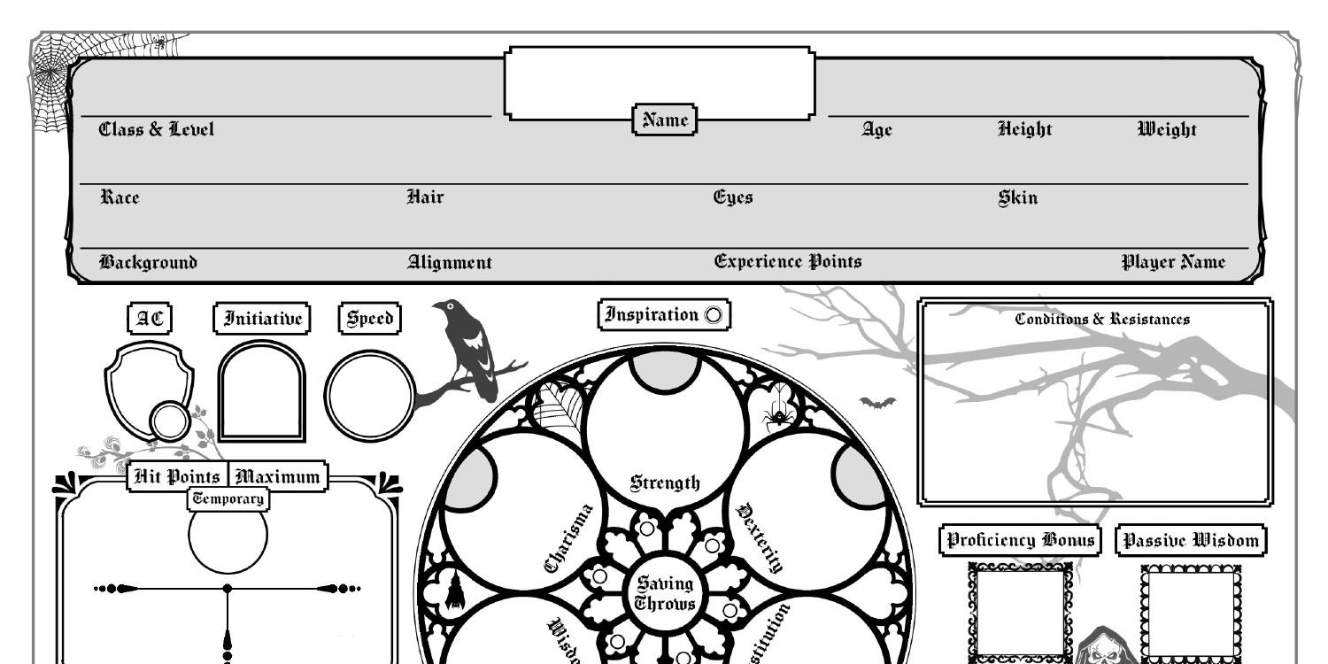 5e Gothic Character Sheet Fillable Pdf Docdroid