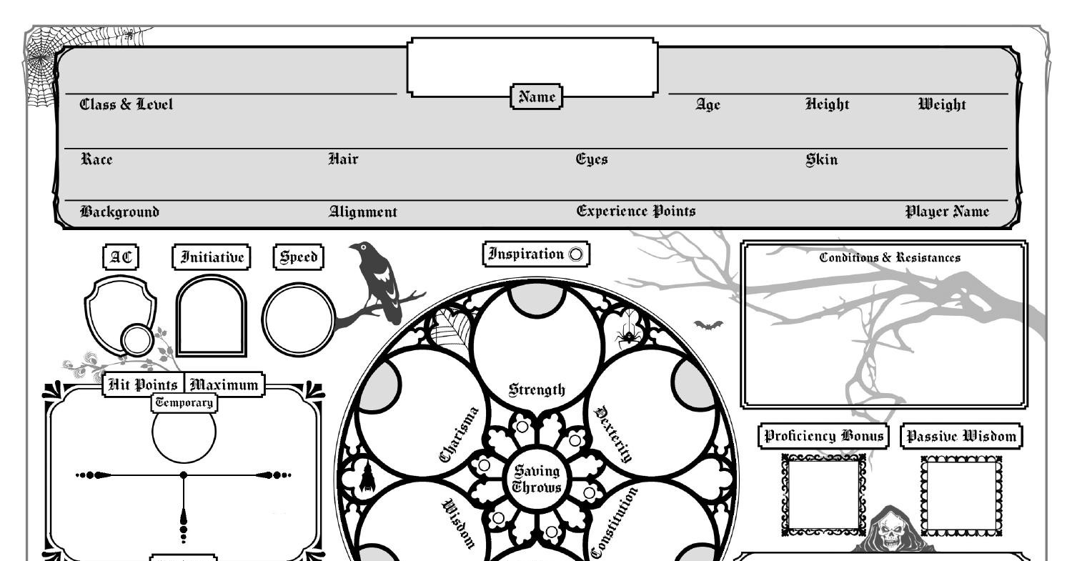 5e Gothic Character Sheet Fillable Pdf Docdroid