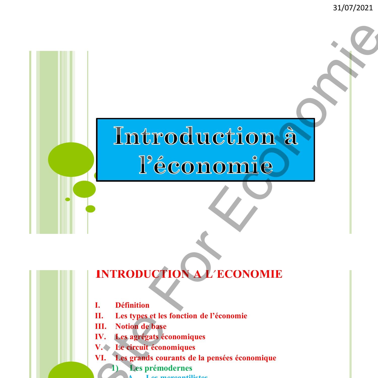 Introduction à L'économie Partie 1.pdf | DocDroid