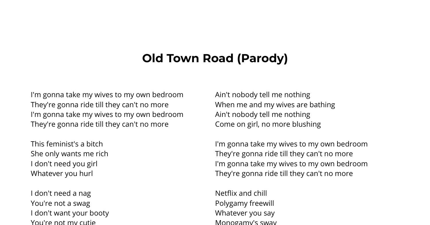 lied old town road text