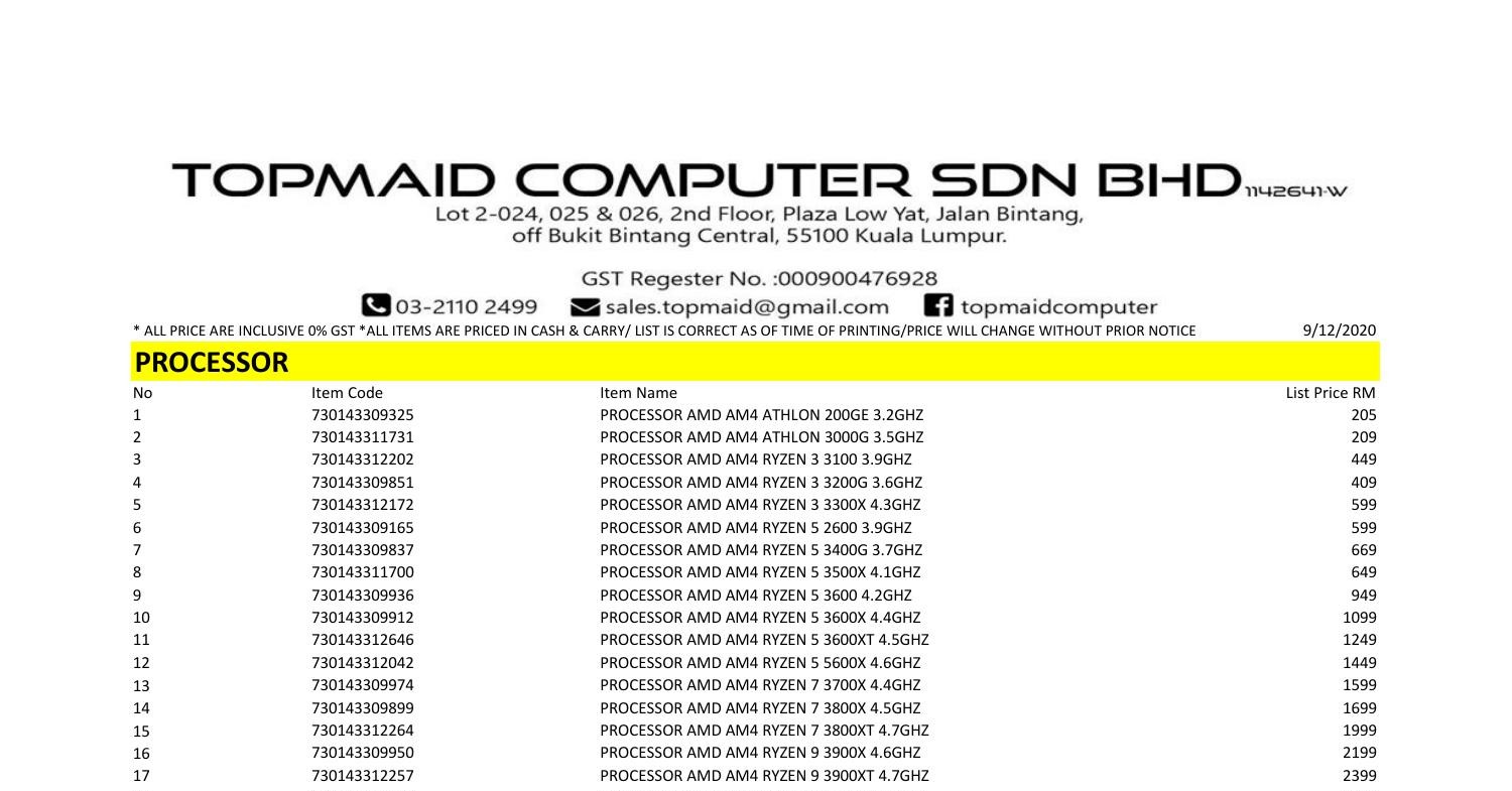 Pricelist 9122020 Pdf Docdroid
