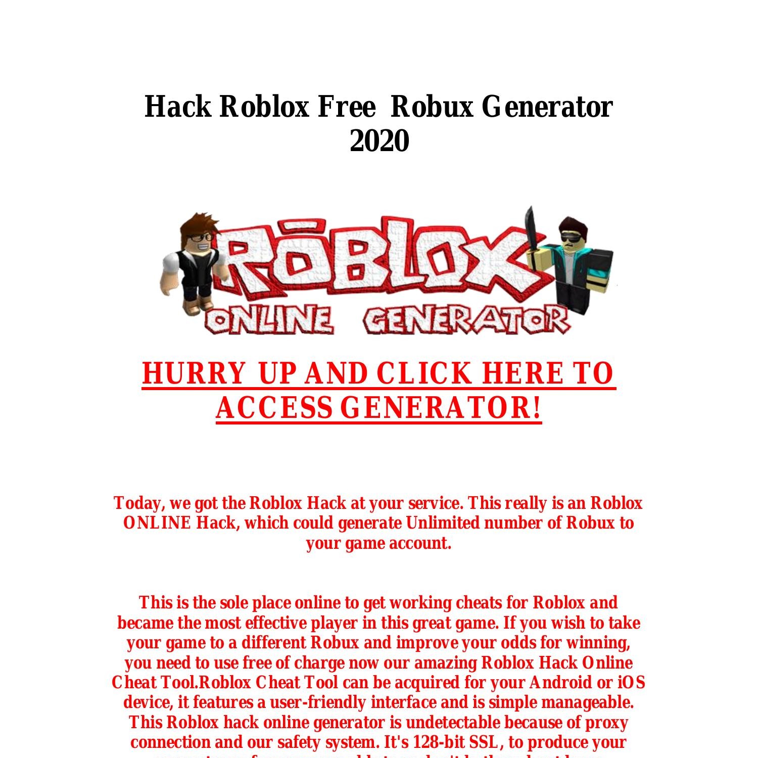 Hack Roblox Free Robux Generator 2020 Converted Pdf Docdroid - how do you hack roblox 2020