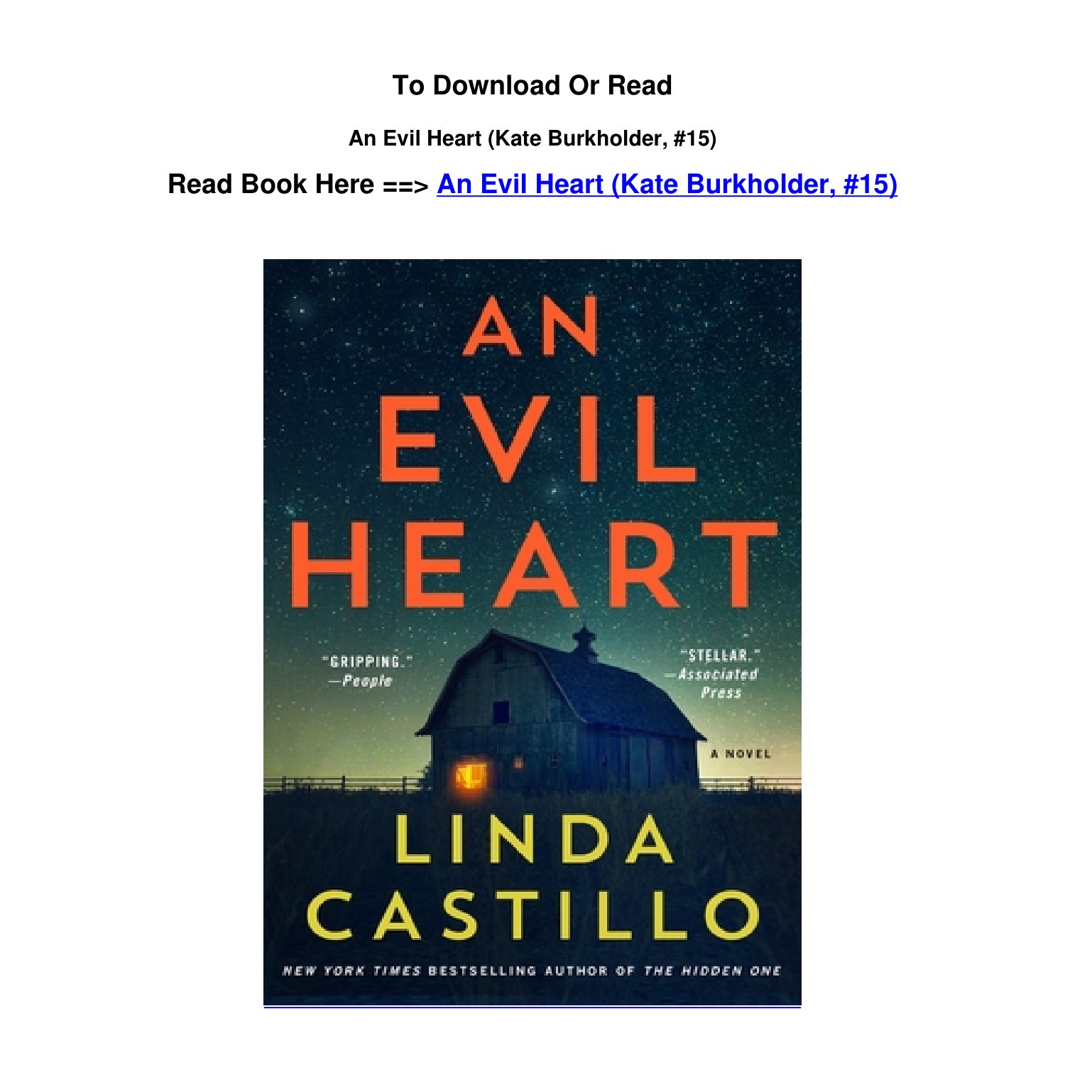 Download ePub An Evil Heart Kate Burkholder 15 by Linda Castillo.pdf ...