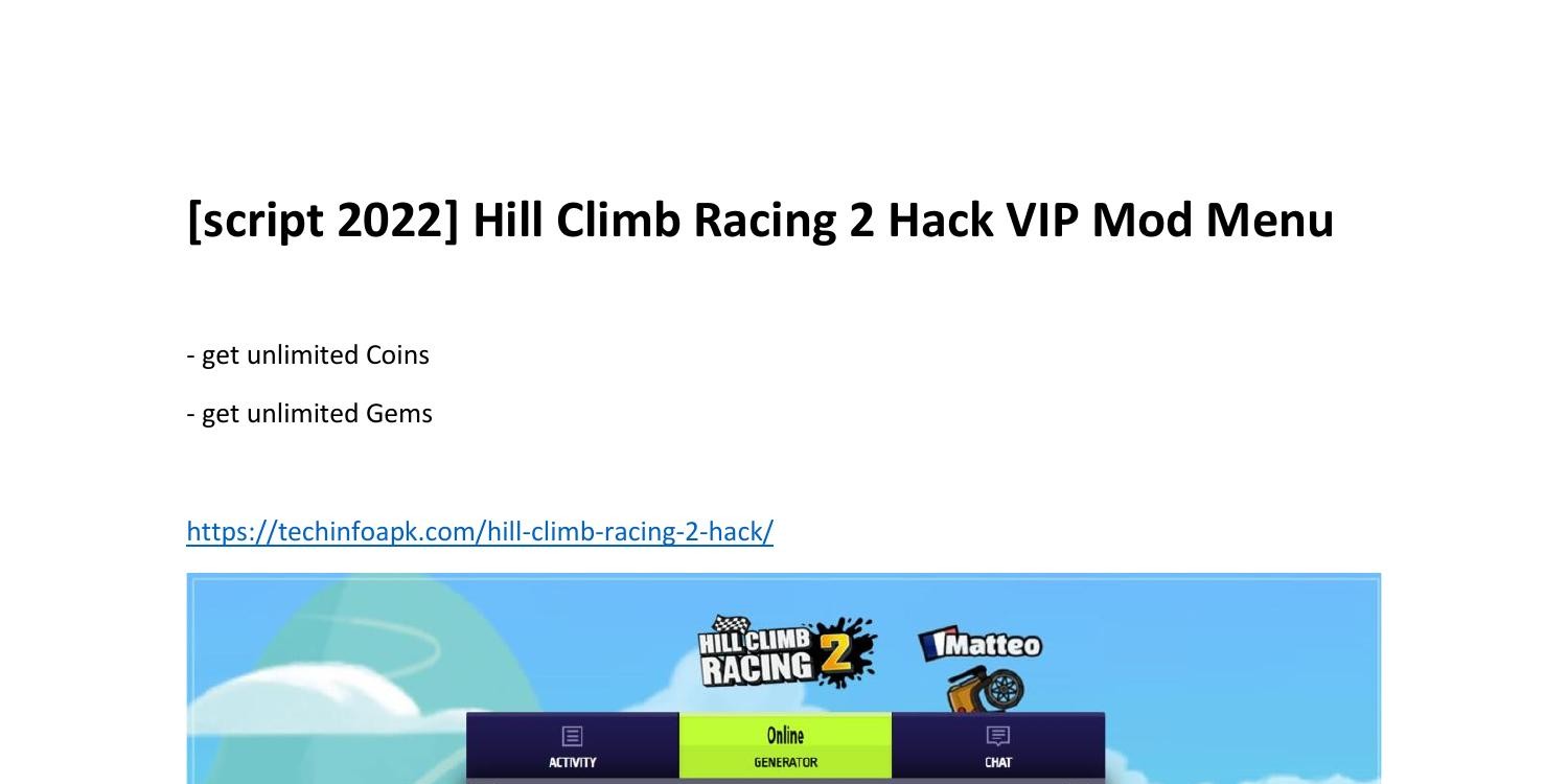 Hill Climb Racing 2 Mod Menu - LUA scripts - GameGuardian