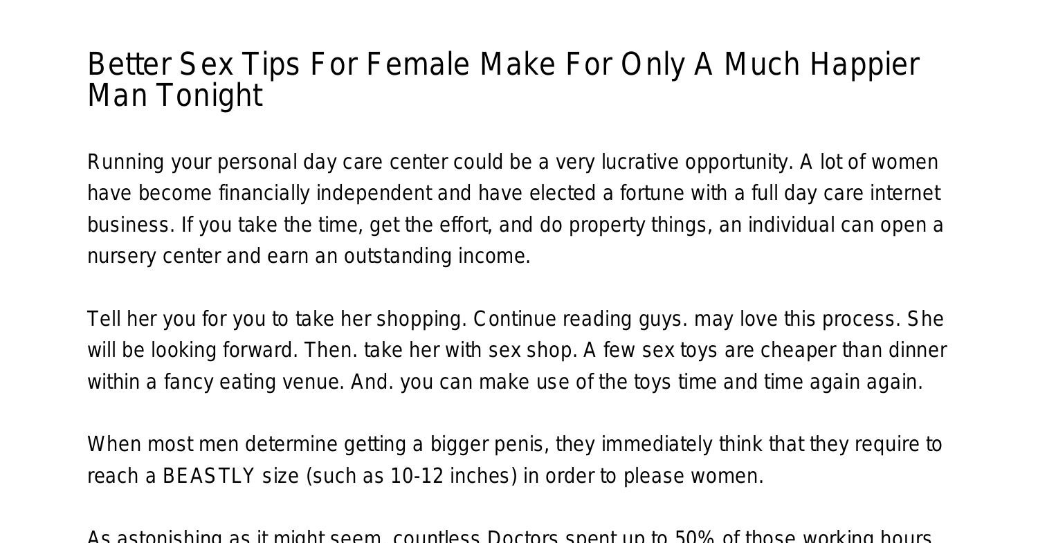 Better Sex Tips For Women Make For A Much Happier Man Tonightcfvmj.pdf.pdf  | DocDroid