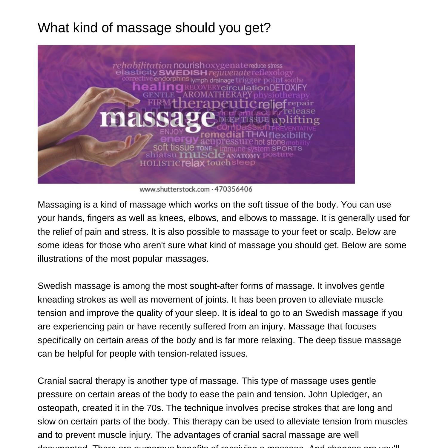 What Type Of Massage Should You Chooseunpfppdfpdf Docdroid 