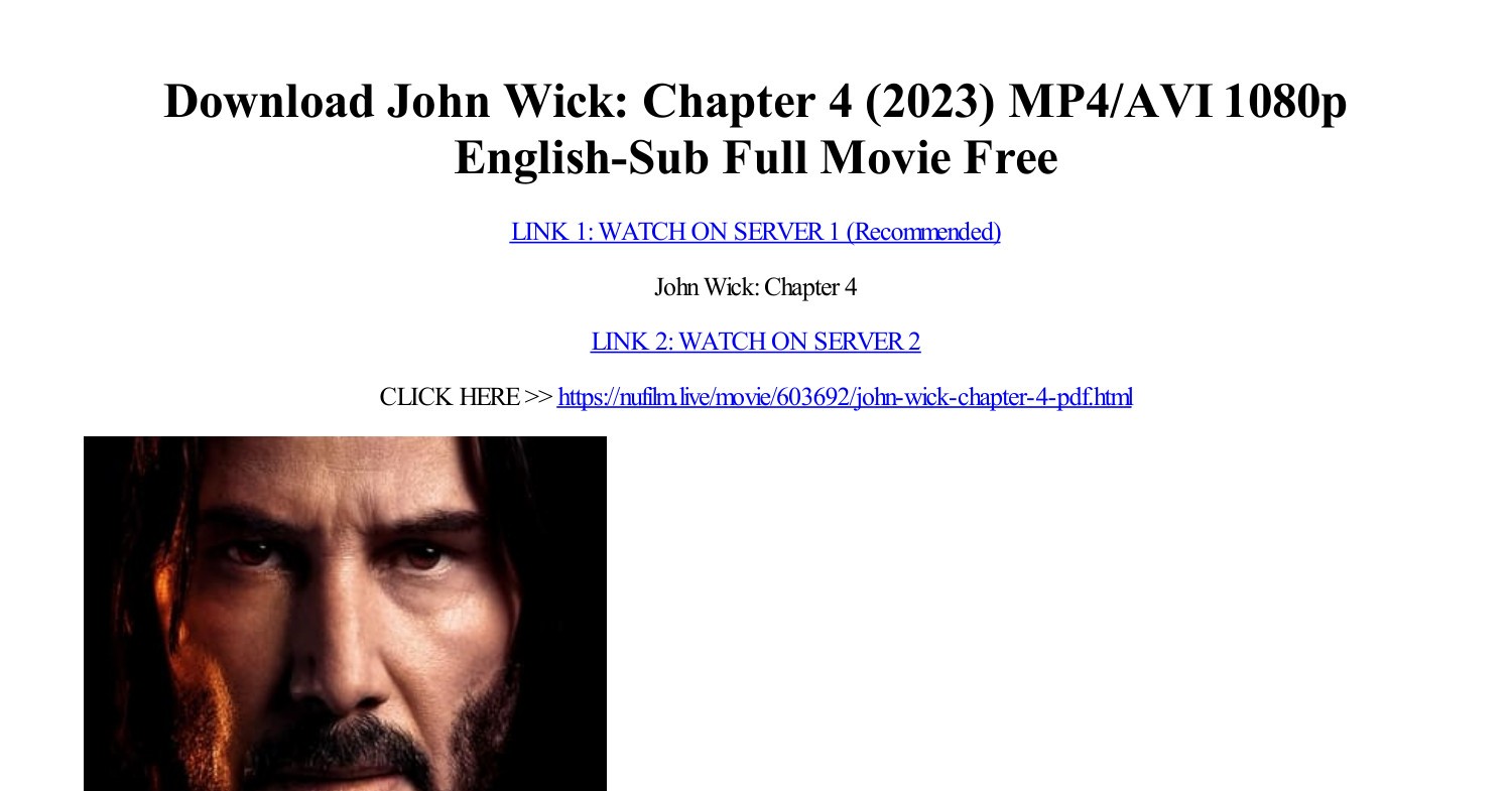 John wick full on sale movie english subtitles