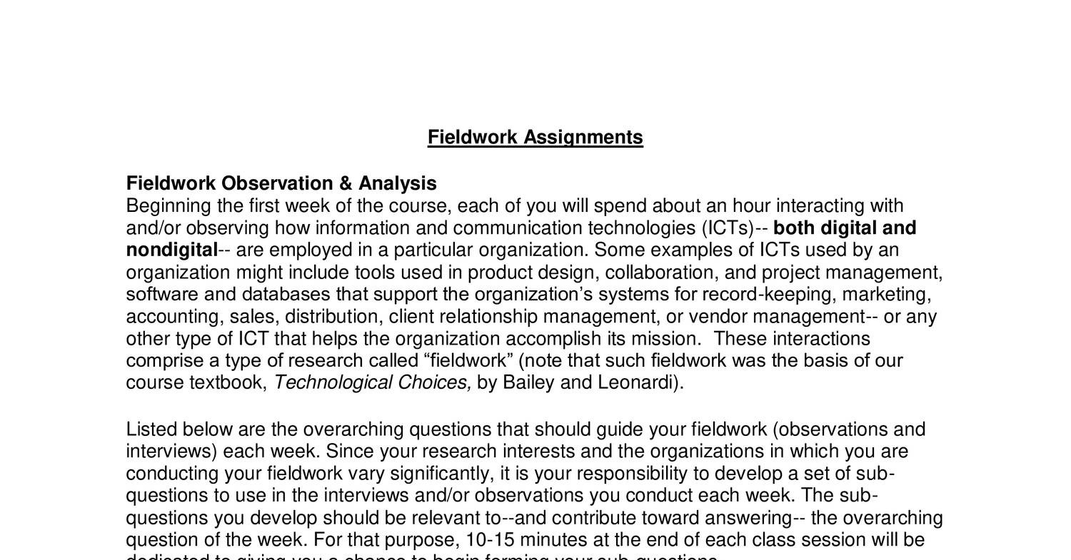 Fieldwork Assignmentspdf Docdroid 1817
