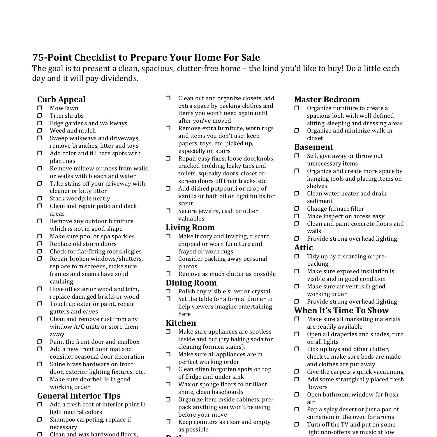 Getting House ready for sale checklistchecklist2.pdf | DocDroid