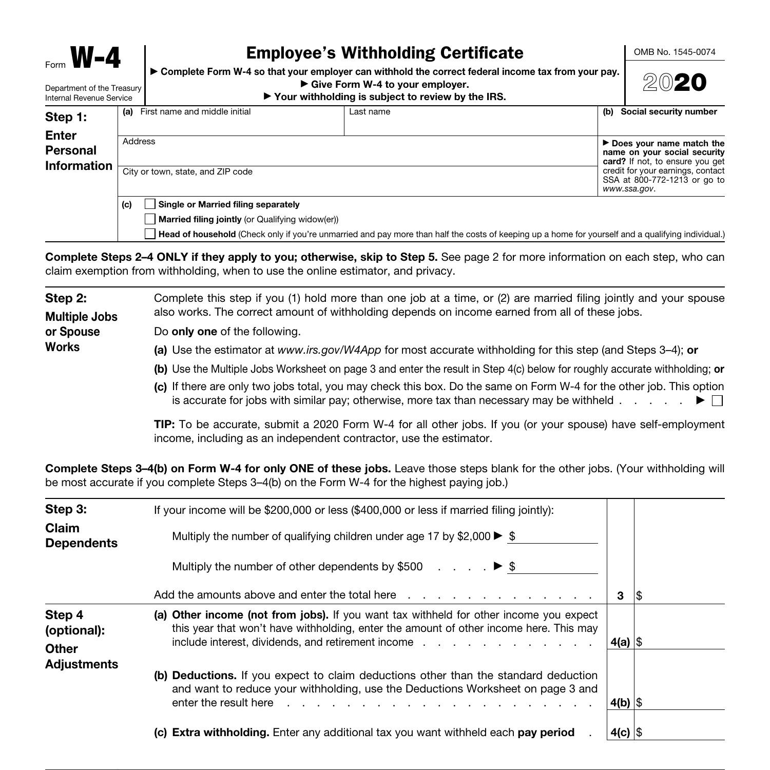 W4 Form 2024 Instructions Printable Pdf Elly Rebekkah