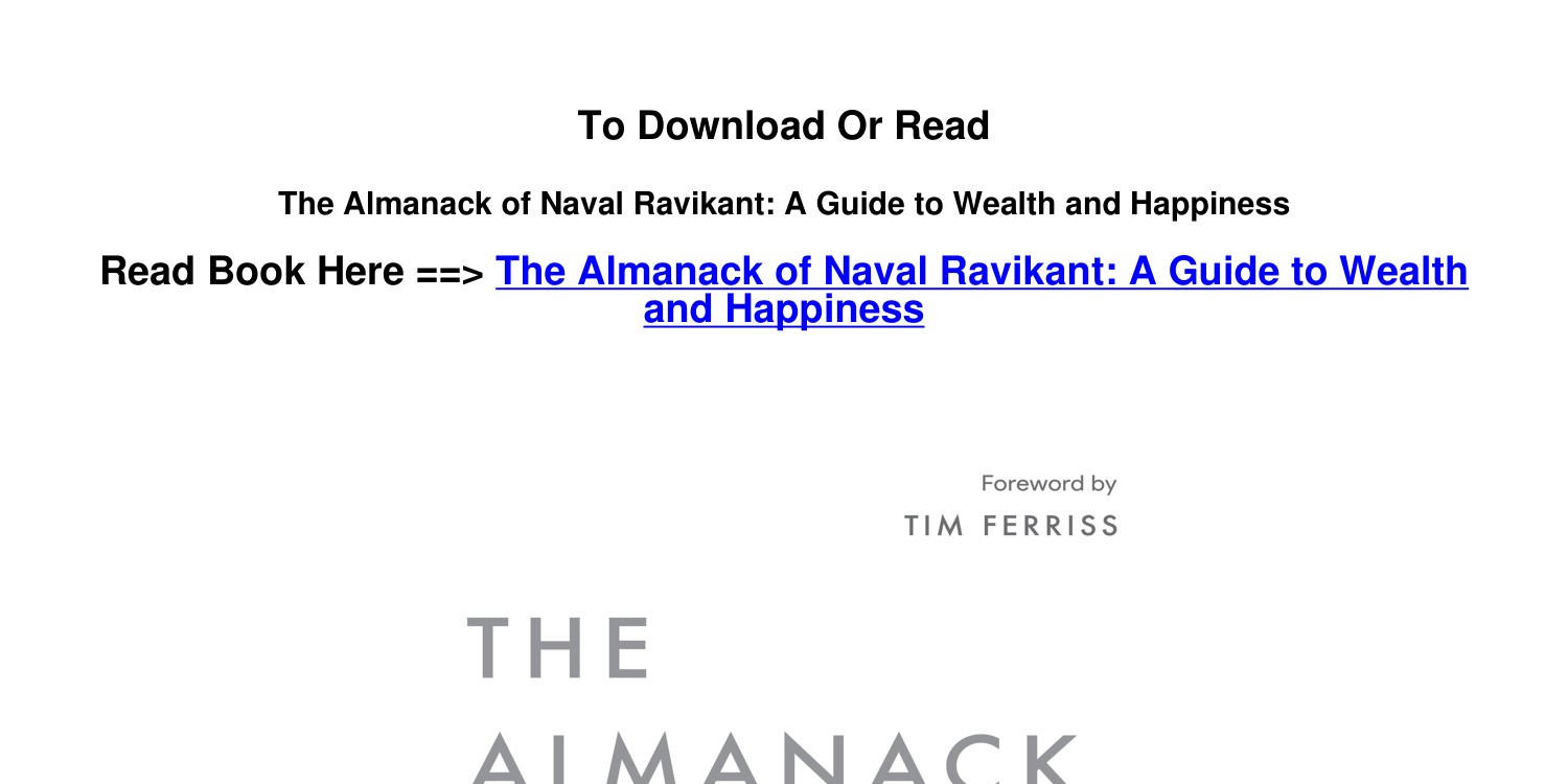 The Almanack of Naval Ravikant, Audiolibro