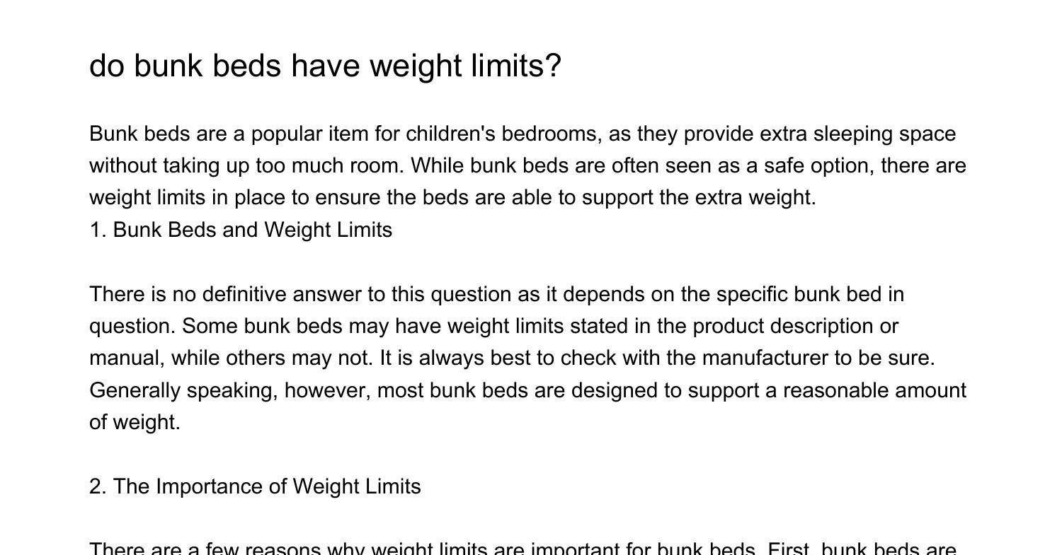 do bunk beds have weight limitsunvss.pdf.pdf DocDroid