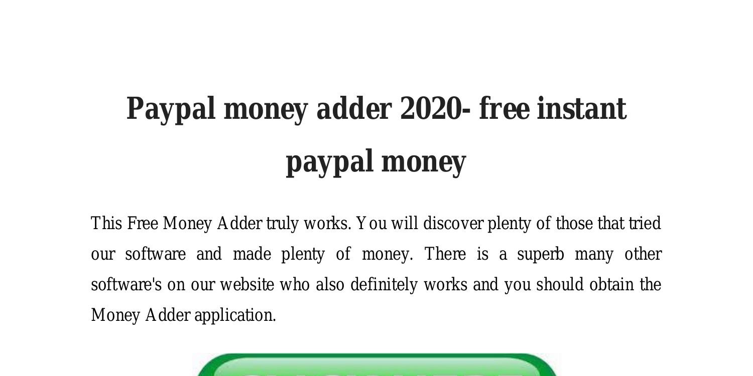 paypal free money adder
