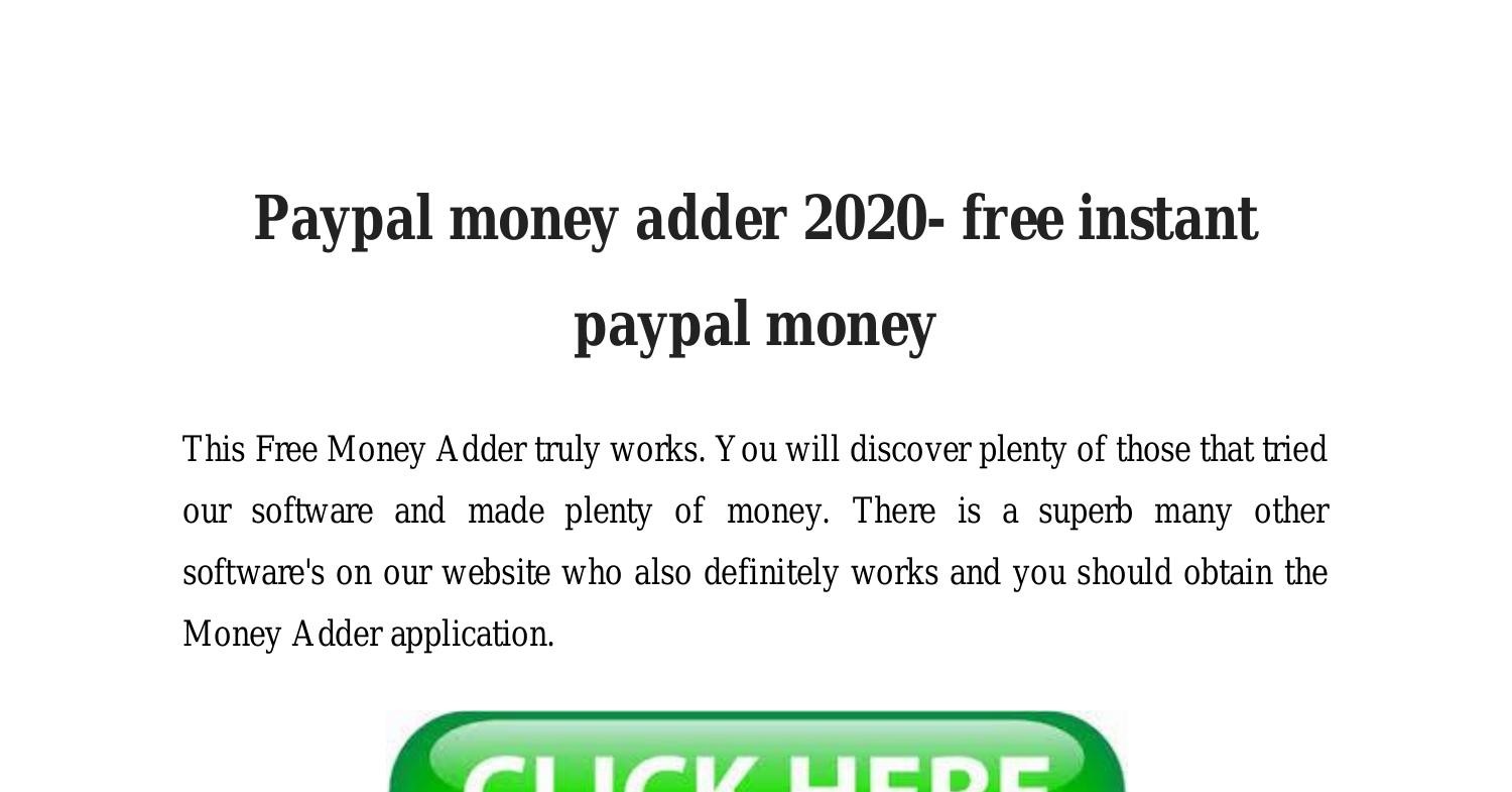 paypal money adder free