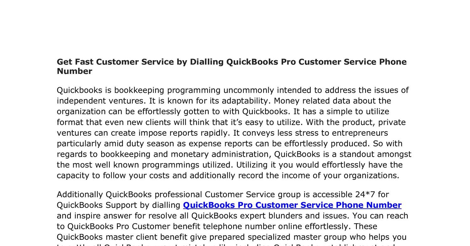 call quickbooks customer service
