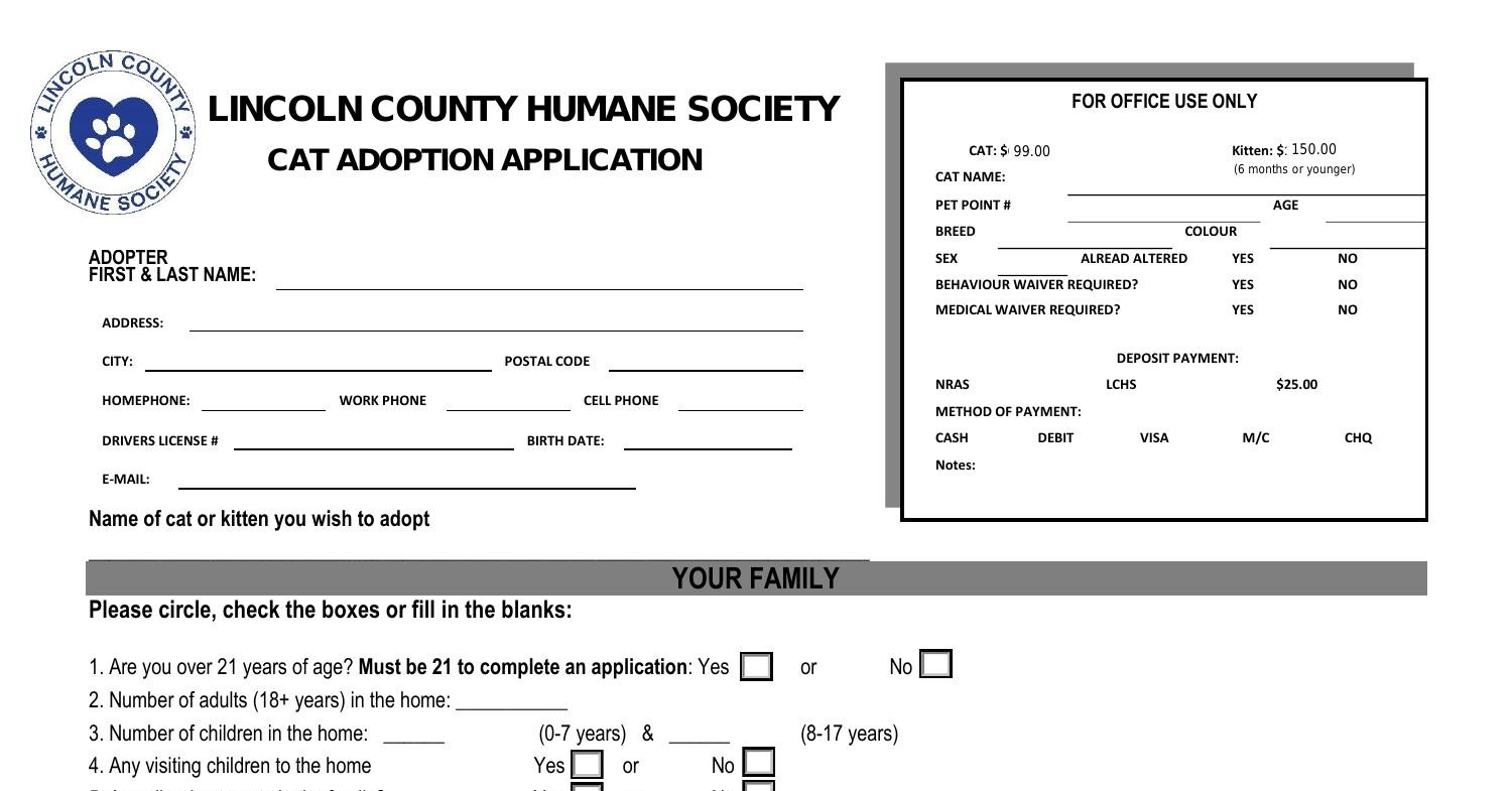 Cat Adoption Application Fillable Jan2021pdf Docdroid 9791