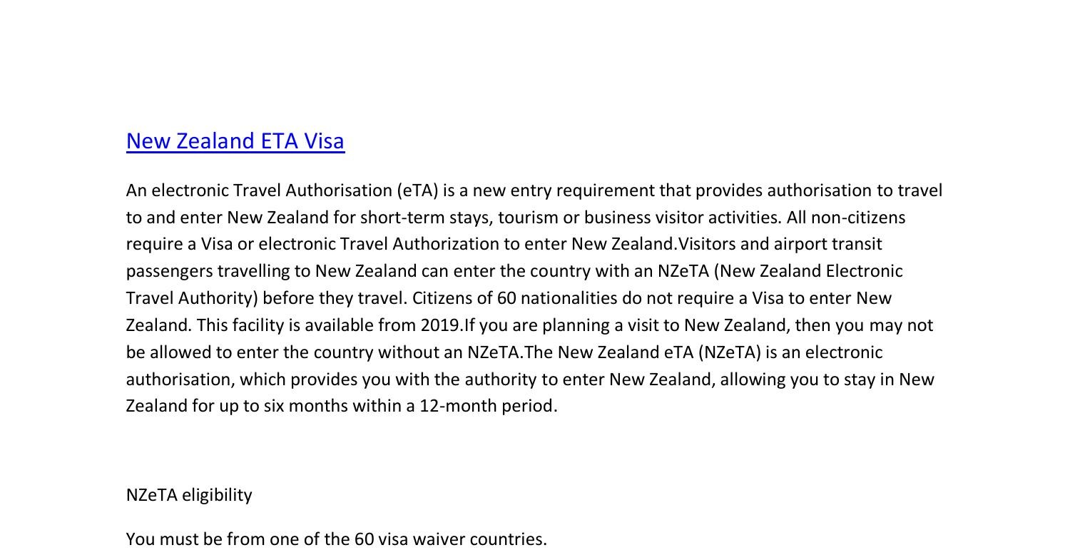 New Zealand ETA Visa pdf DocDroid