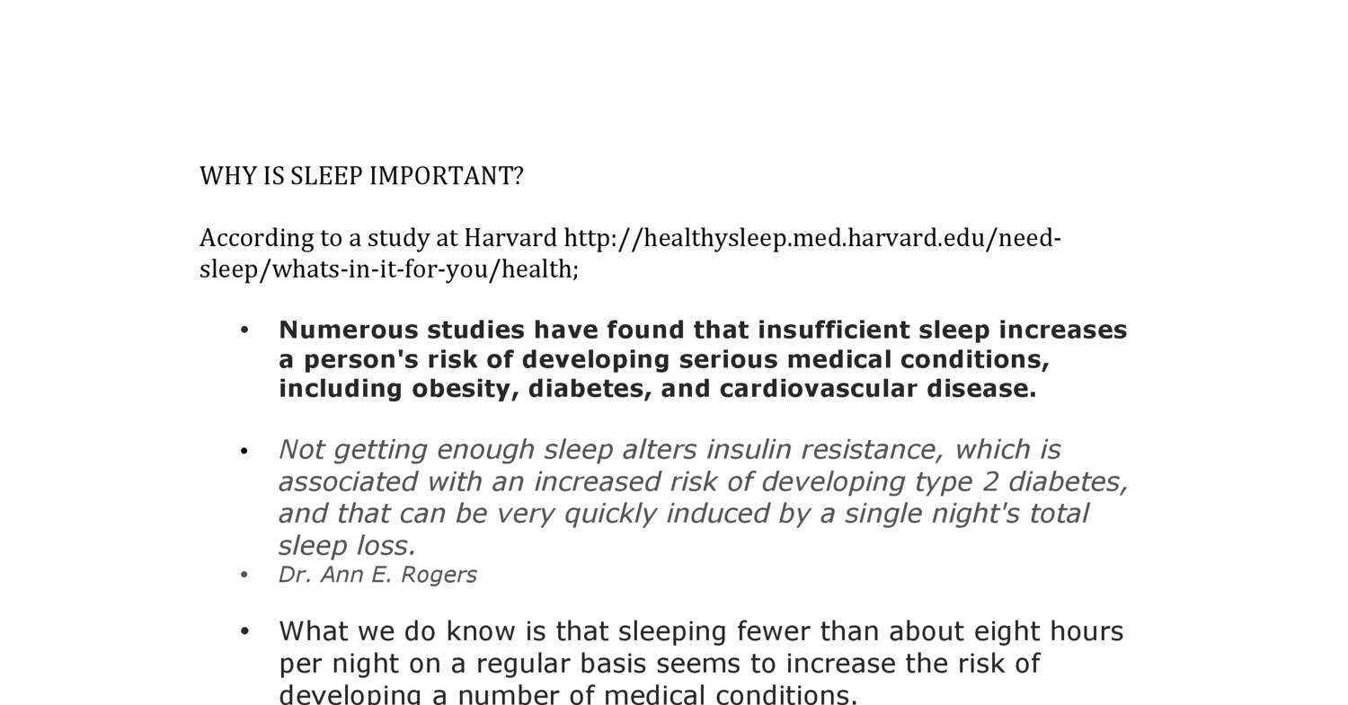 harvard research on sleep