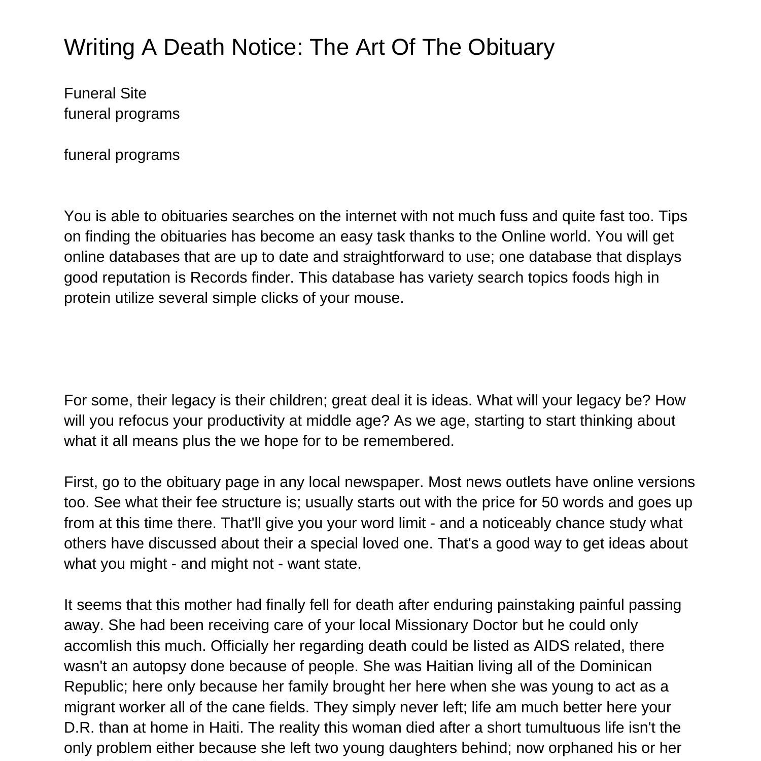 writing-a-death-notice-the-art-of-the-obituaryilate-pdf-pdf-docdroid