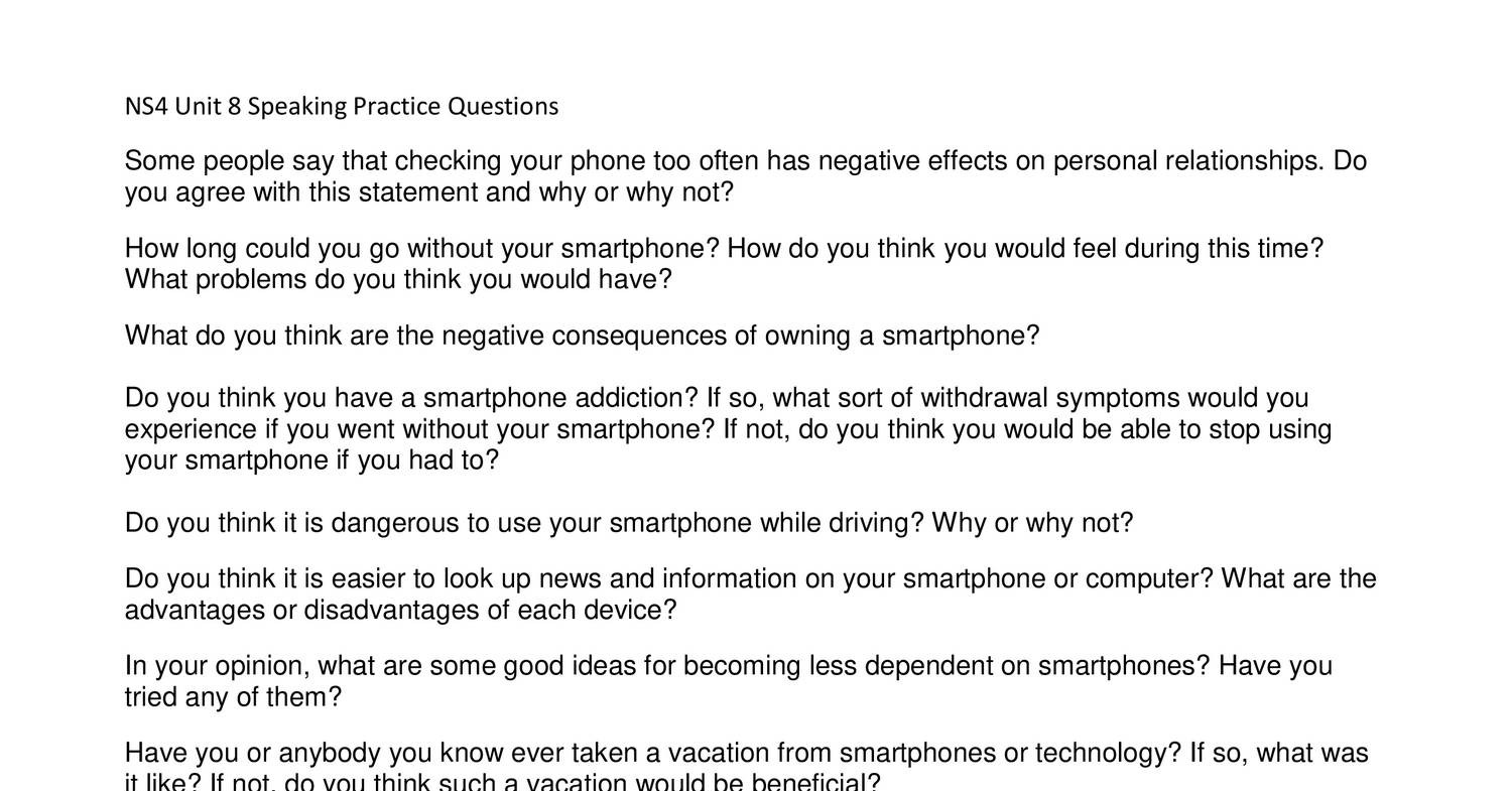 NS4 Unit 8 Speaking Practice Questions.docx | DocDroid