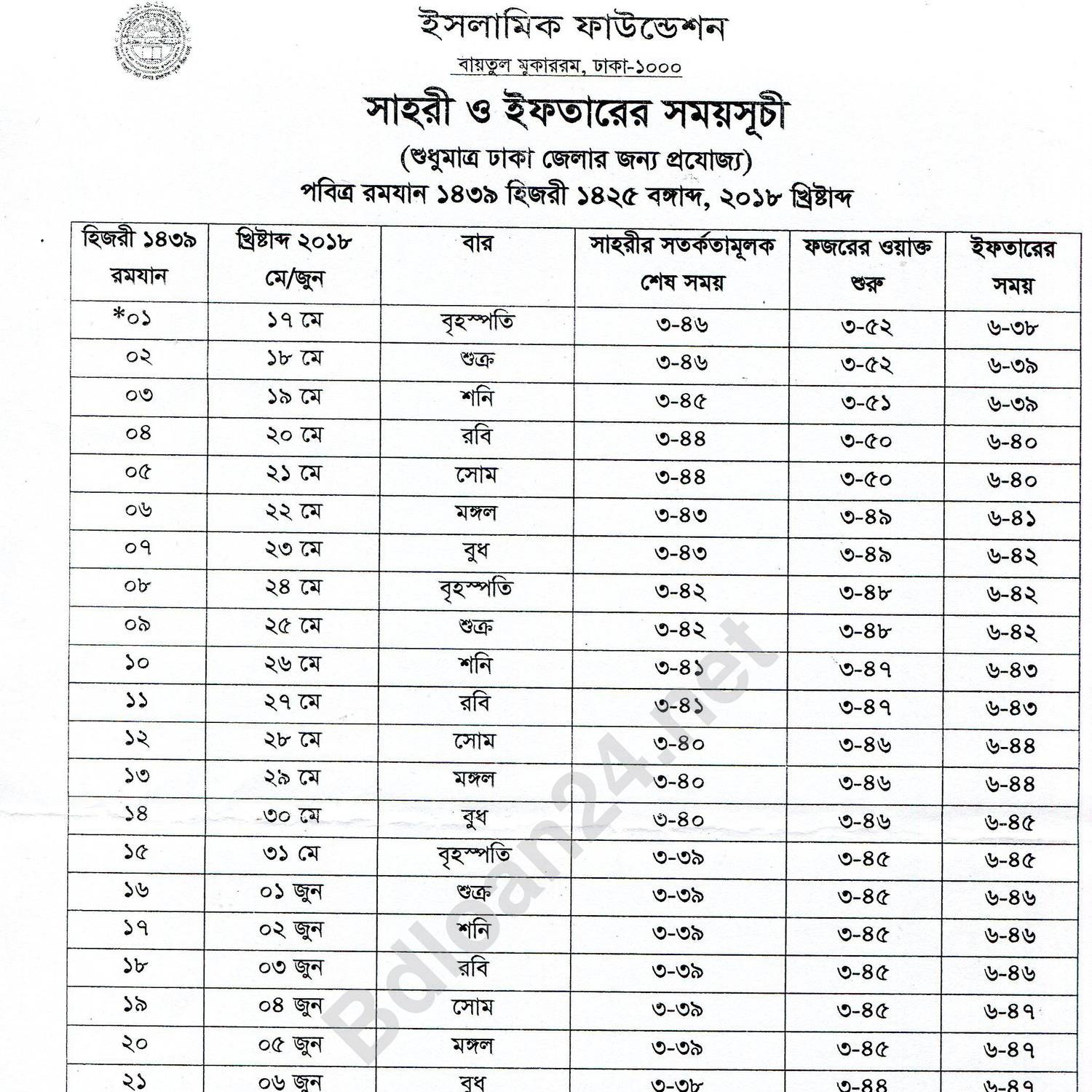 Sehri & Iftar Time schedule.pdf DocDroid