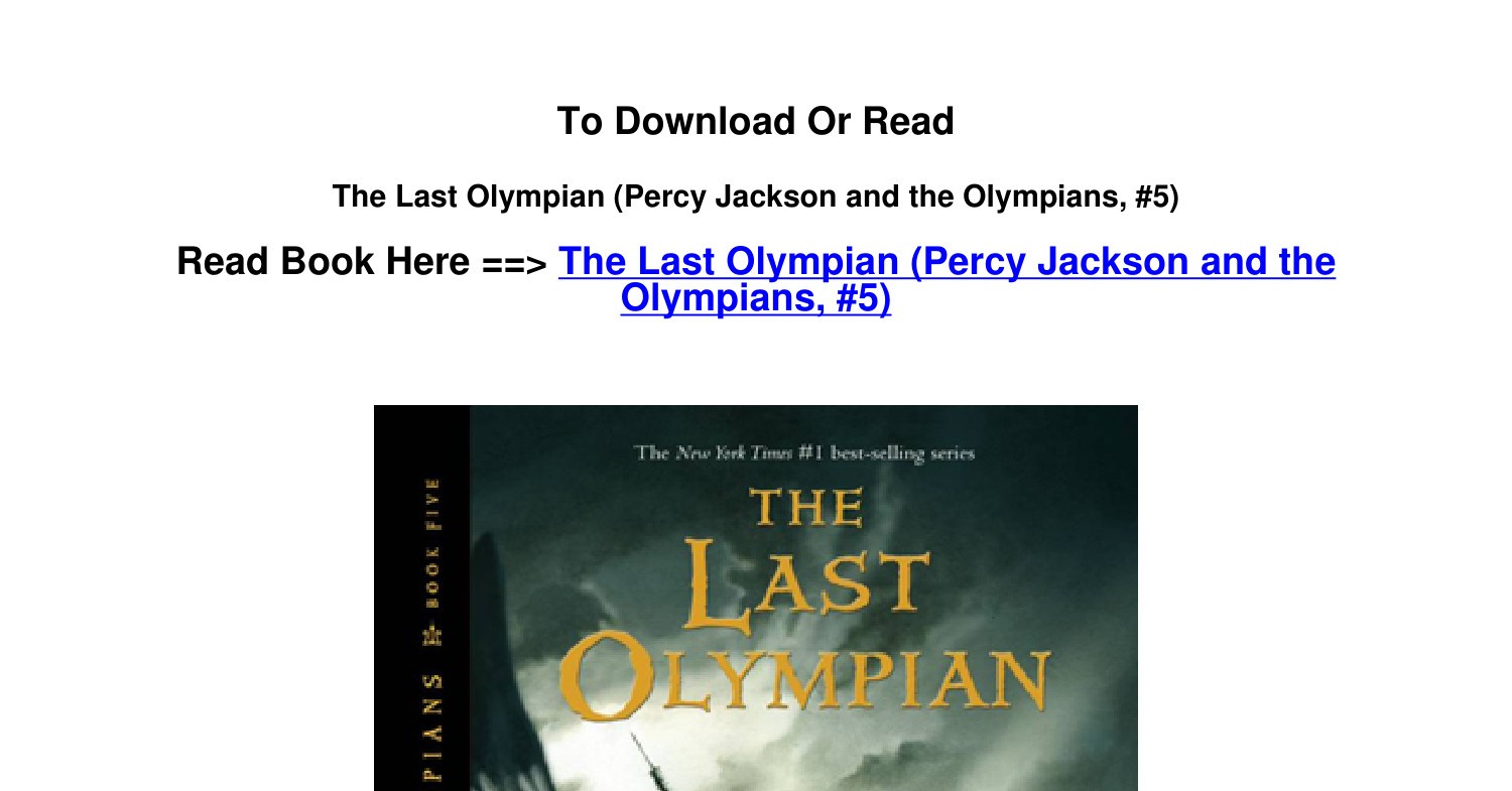 Epub Download The Last Olympian Percy Jackson And The Olympians 5 By