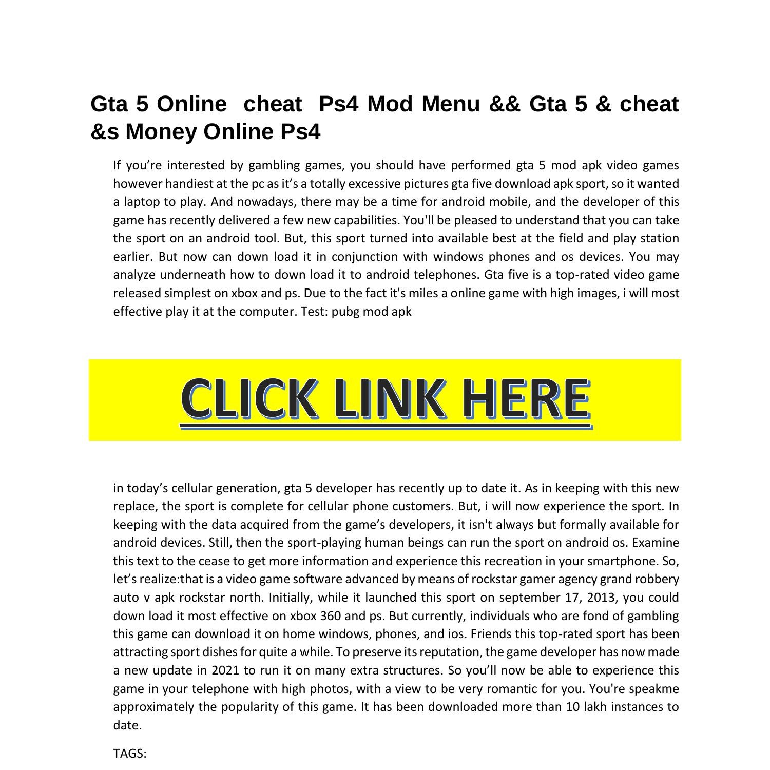 Gta 5 Online cheat Ps4 Mod Menu.pdf