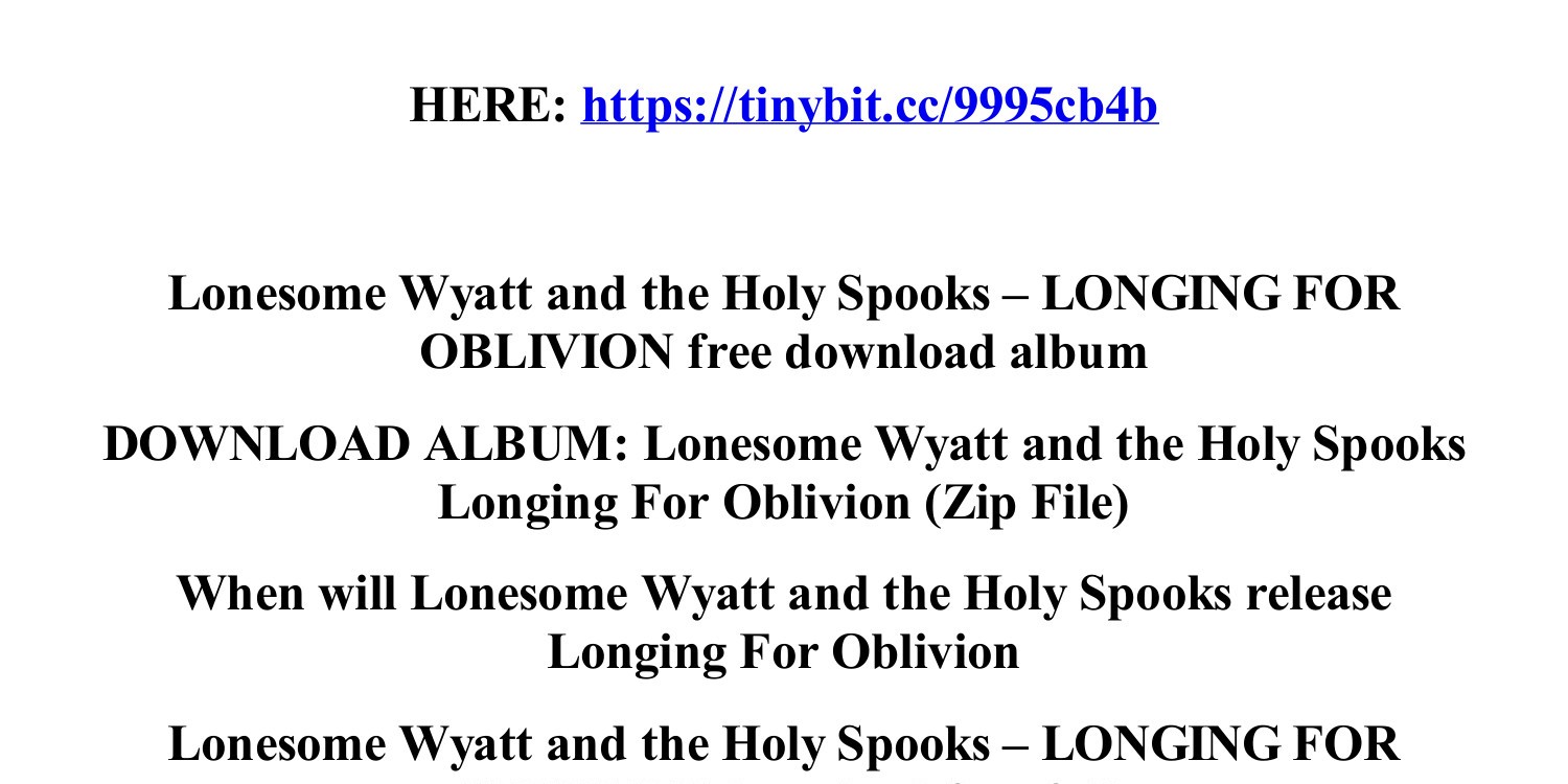 Lonesome wyatt and the holy spooks torrent