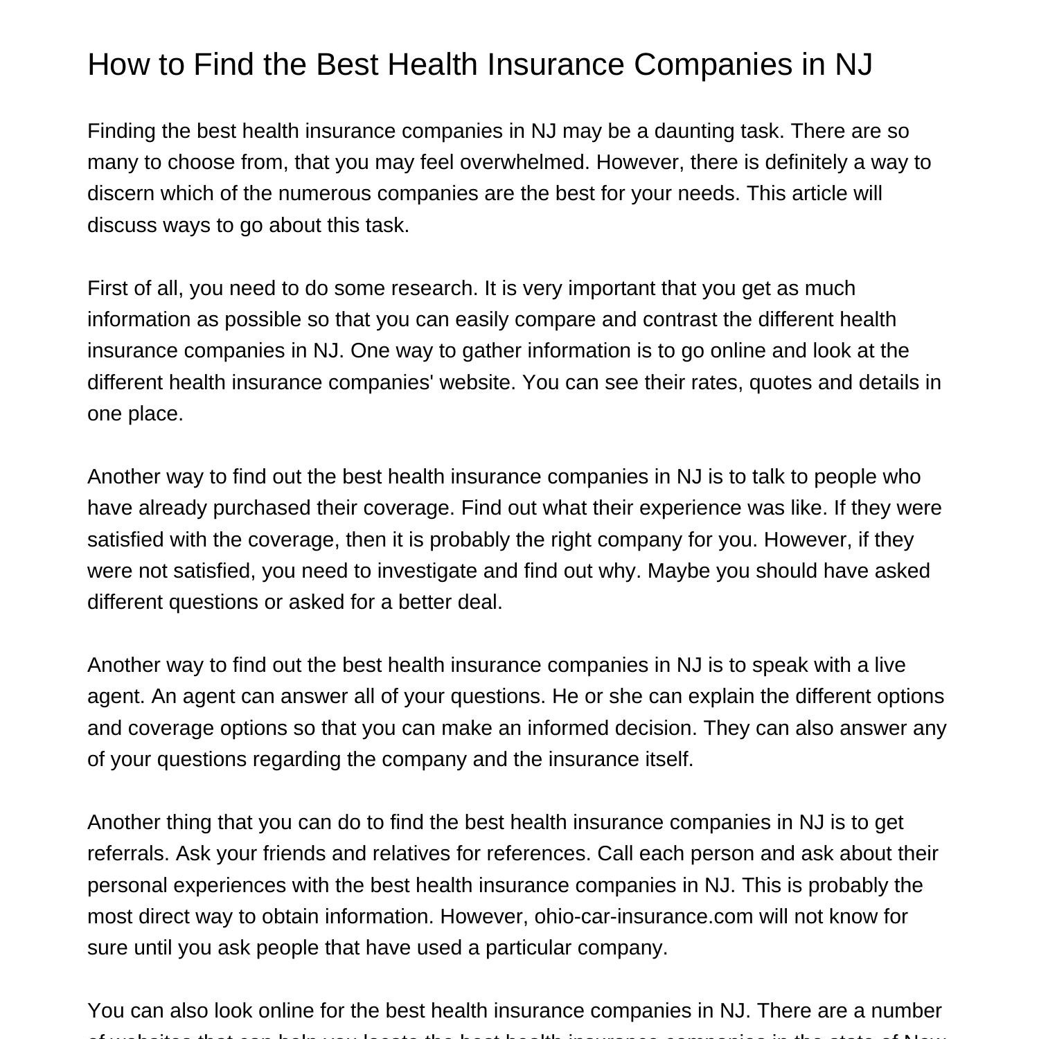 How to Find the Best Health Insurance Companies in NJliant.pdf.pdf