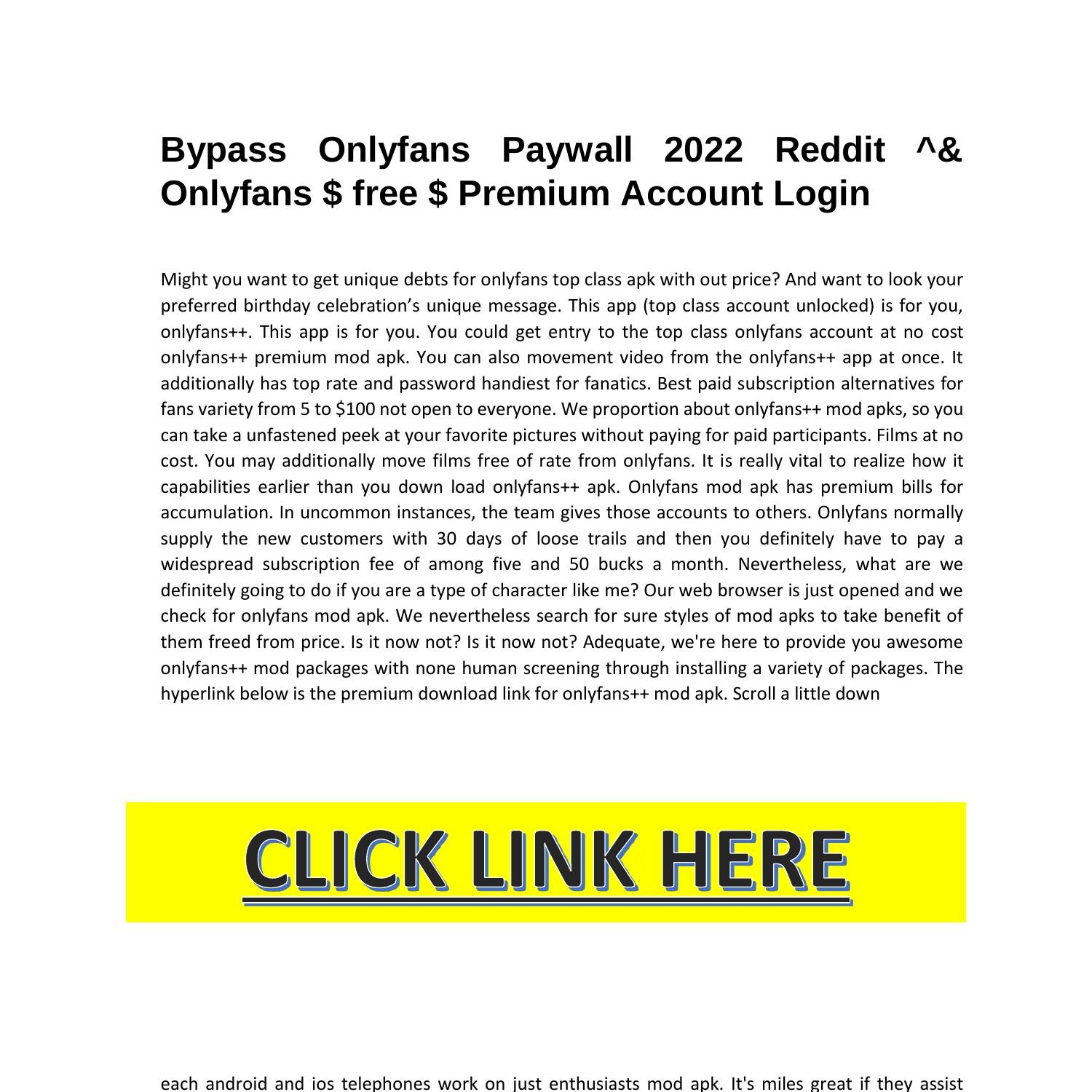 Bypass Onlyfans Paywall 2022 Reddit.pdf DocDroid