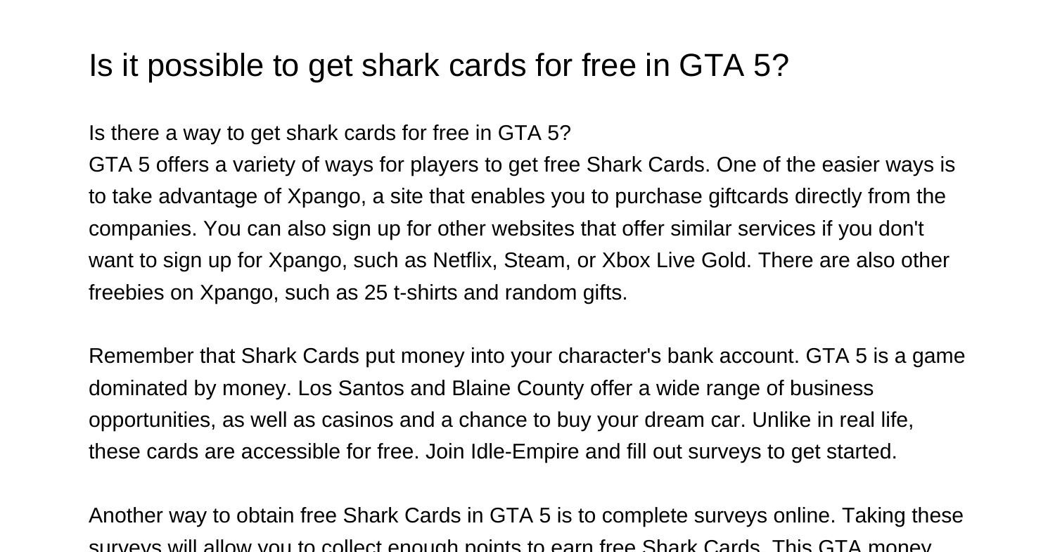 how-do-you-get-free-shark-cards-in-gta-5zdibc-pdf-pdf-docdroid