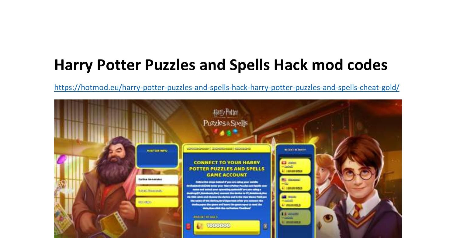 harry potter puzzles & spells cheats
