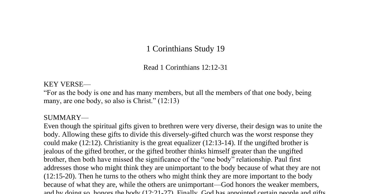 1 Corinthians Study 19.docx | DocDroid