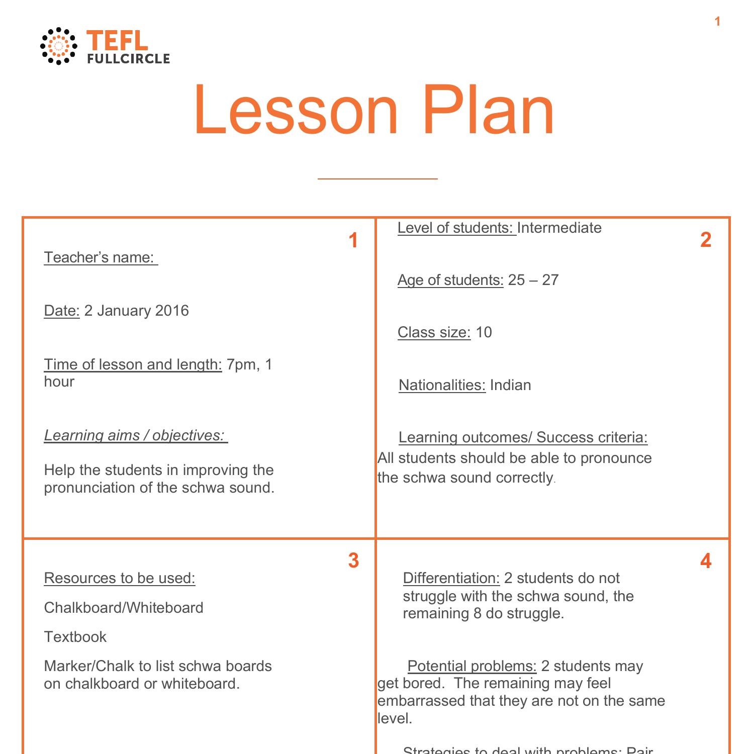 Ejemplos De Lesson Plan