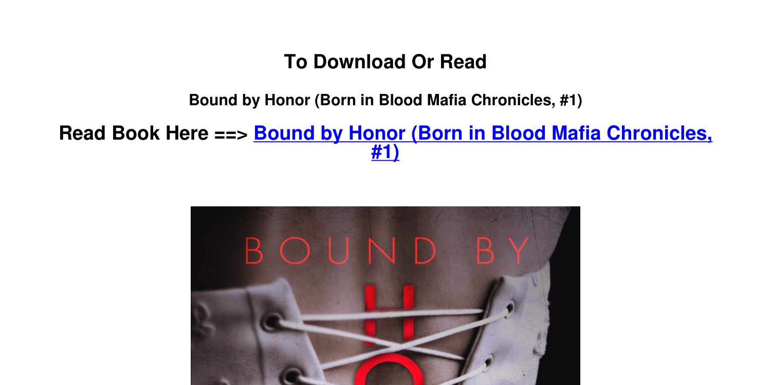 DOWNLOAD Pdf Bound By Honor Born In Blood Mafia Chronicles 1 By.