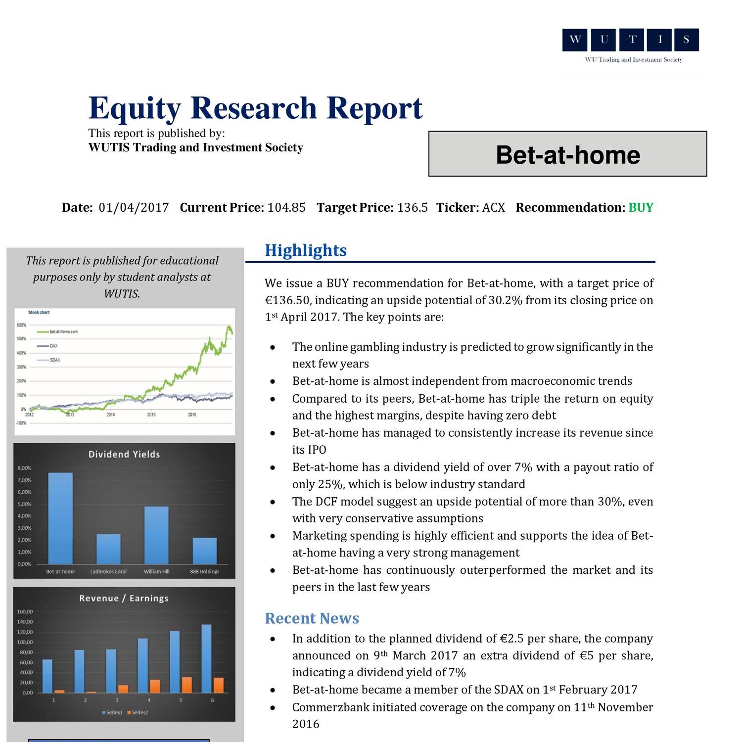 sample equity research report