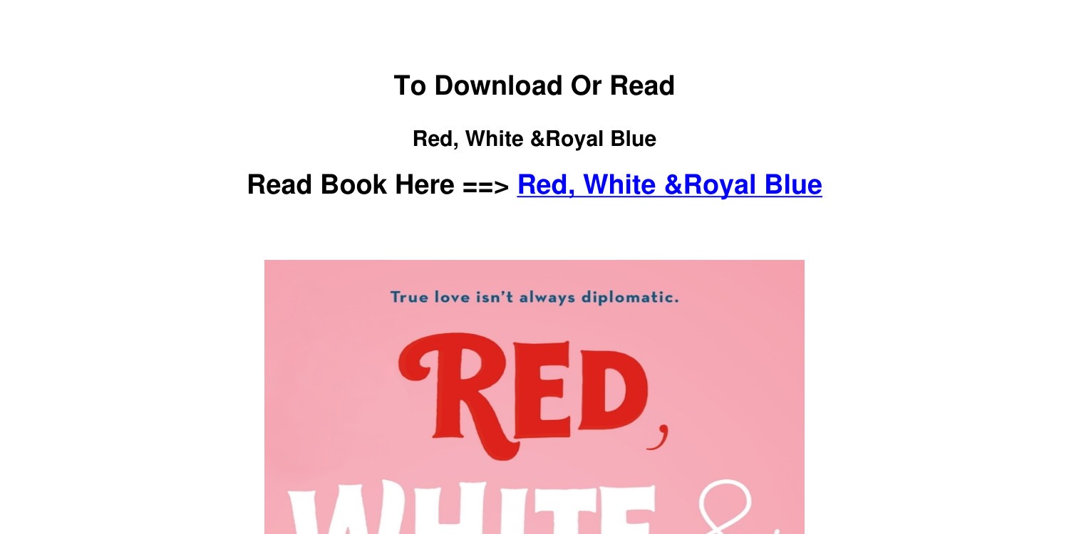 pdf Download Red White Royal Blue BY Casey McQuiston.pdf