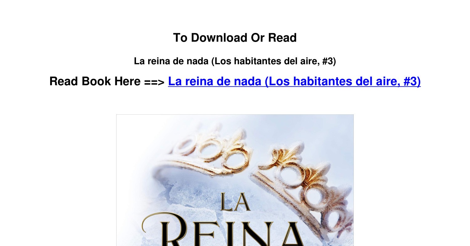 Stream PDF Download La reina de nada (Los habitantes del aire #3