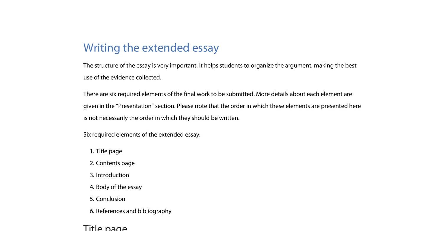 is the extended essay externally marked