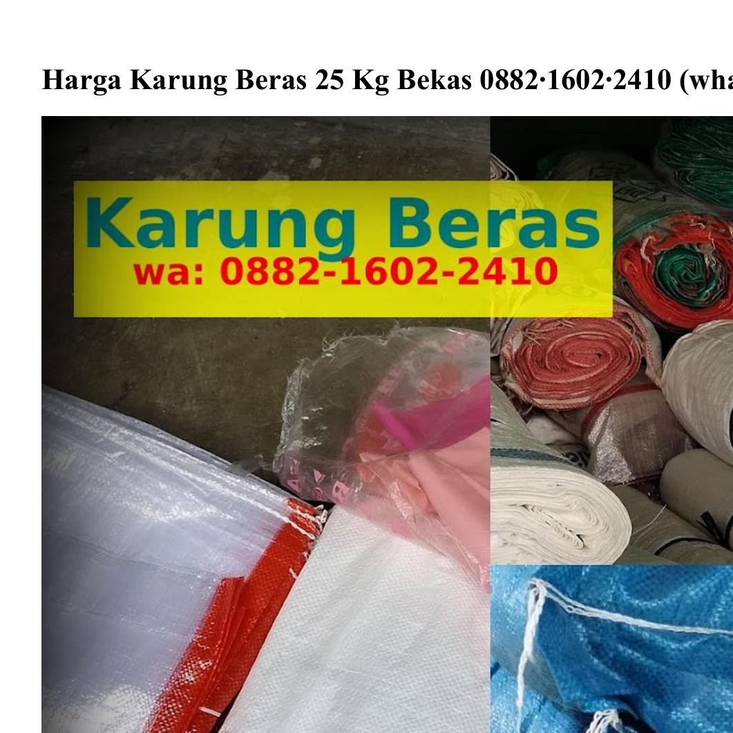 Harga Karung Beras Kg Bekas Pdf Docdroid