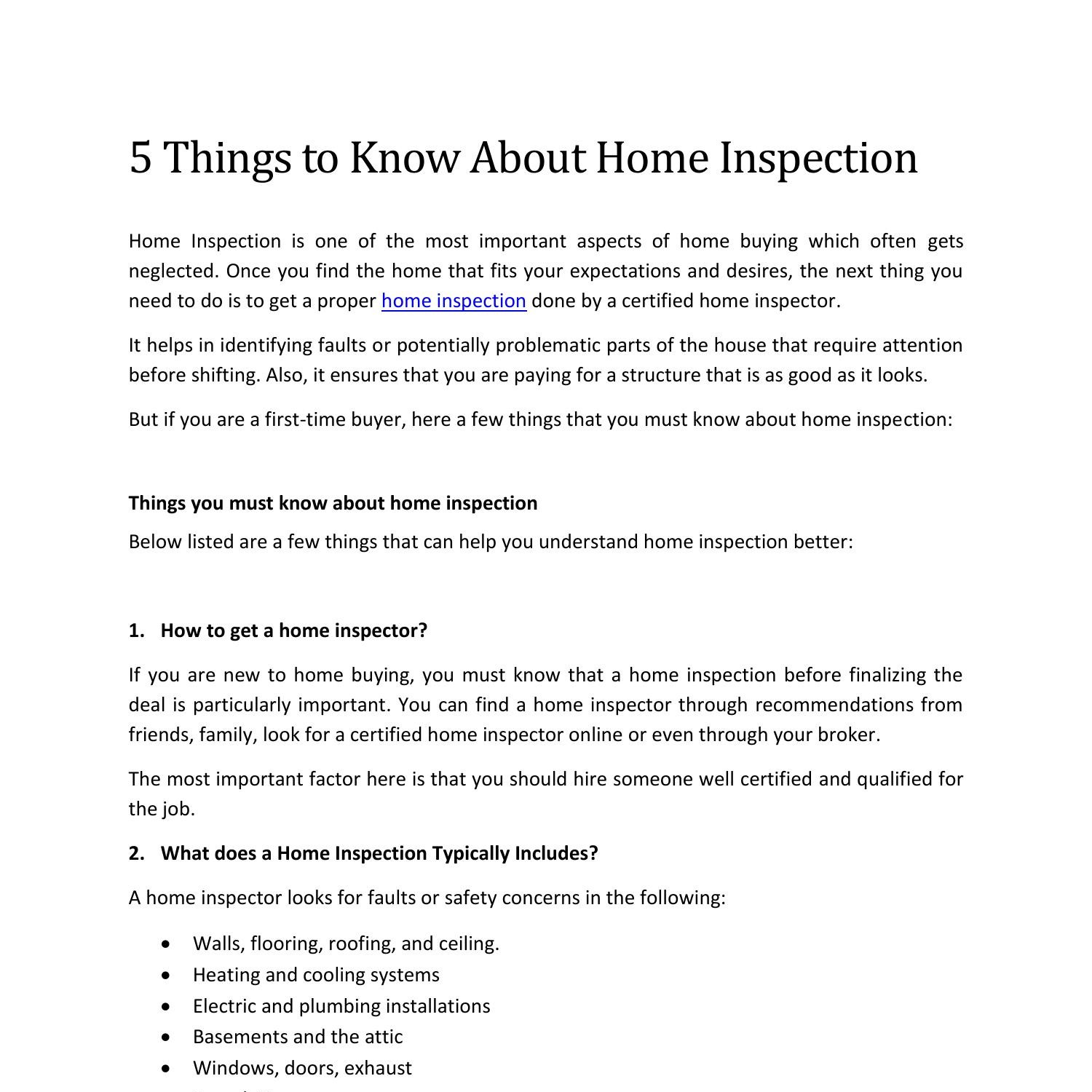 What To Know About A Home Inspection