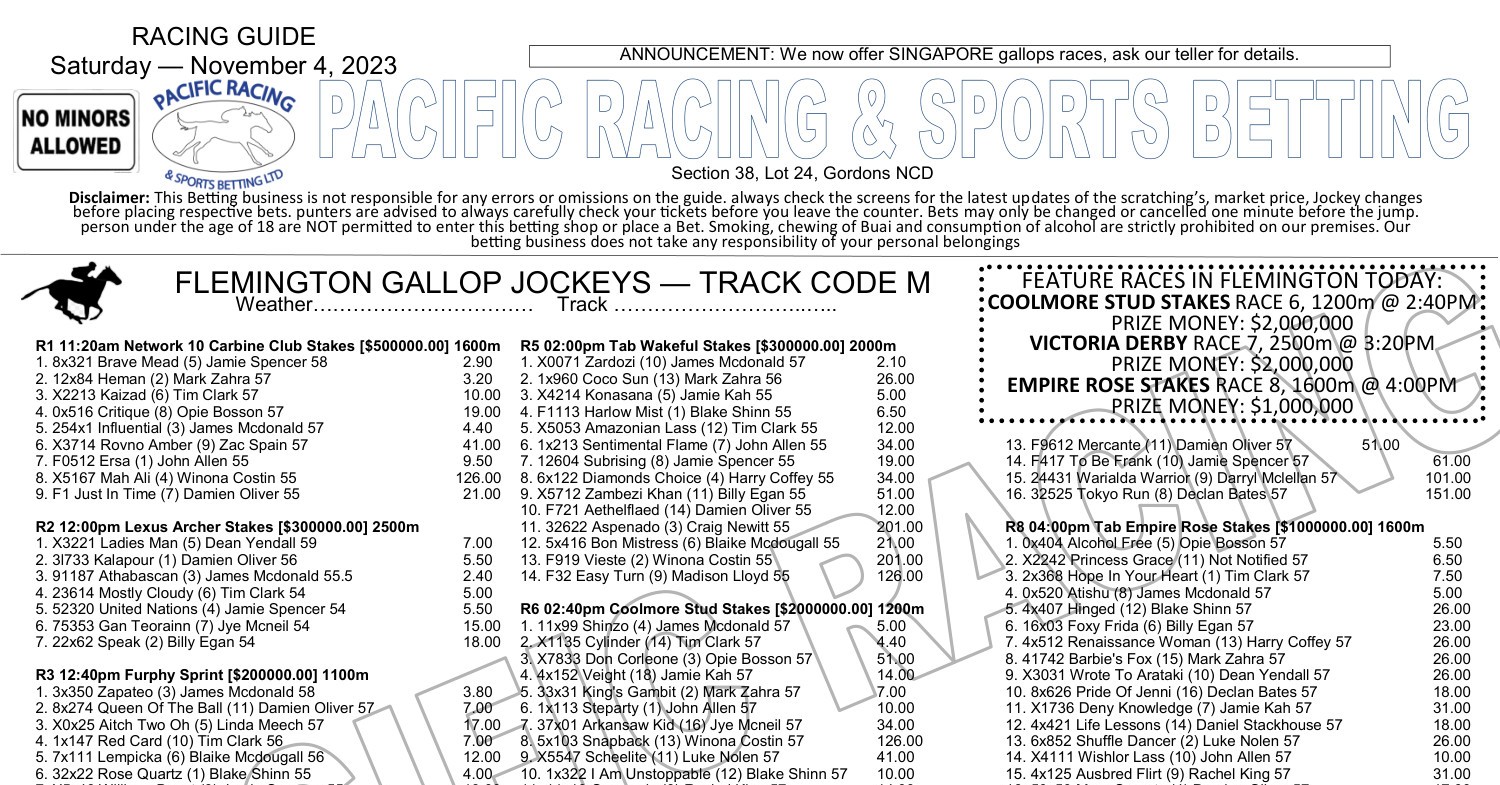 NOVEMBER 4, 2023-RACE GUIDE-PACIFIC RACING.pdf | DocDroid