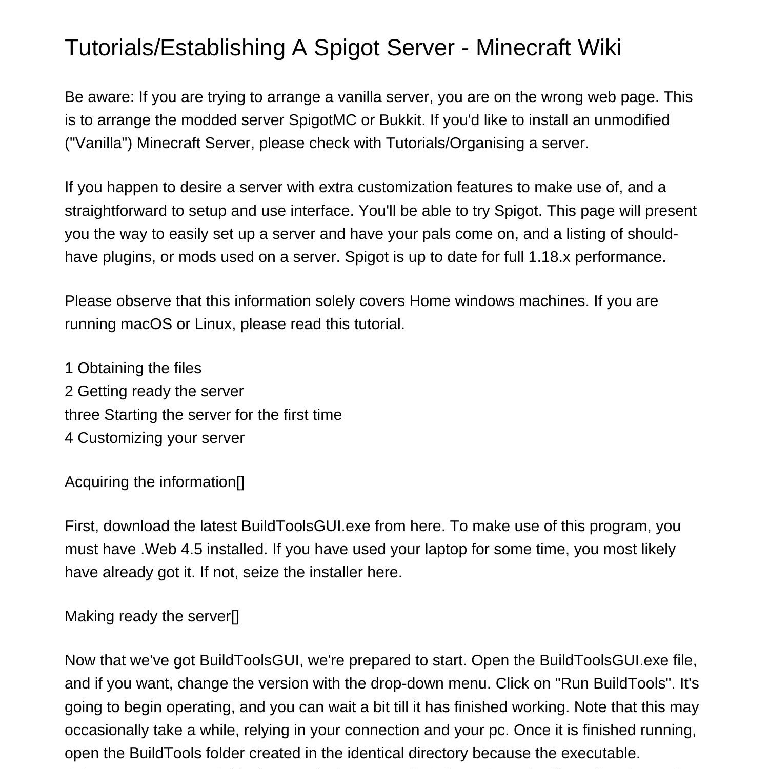 TutorialsSetting Up A Spigot Server Minecraft Wikisivsp.pdf.pdf | DocDroid